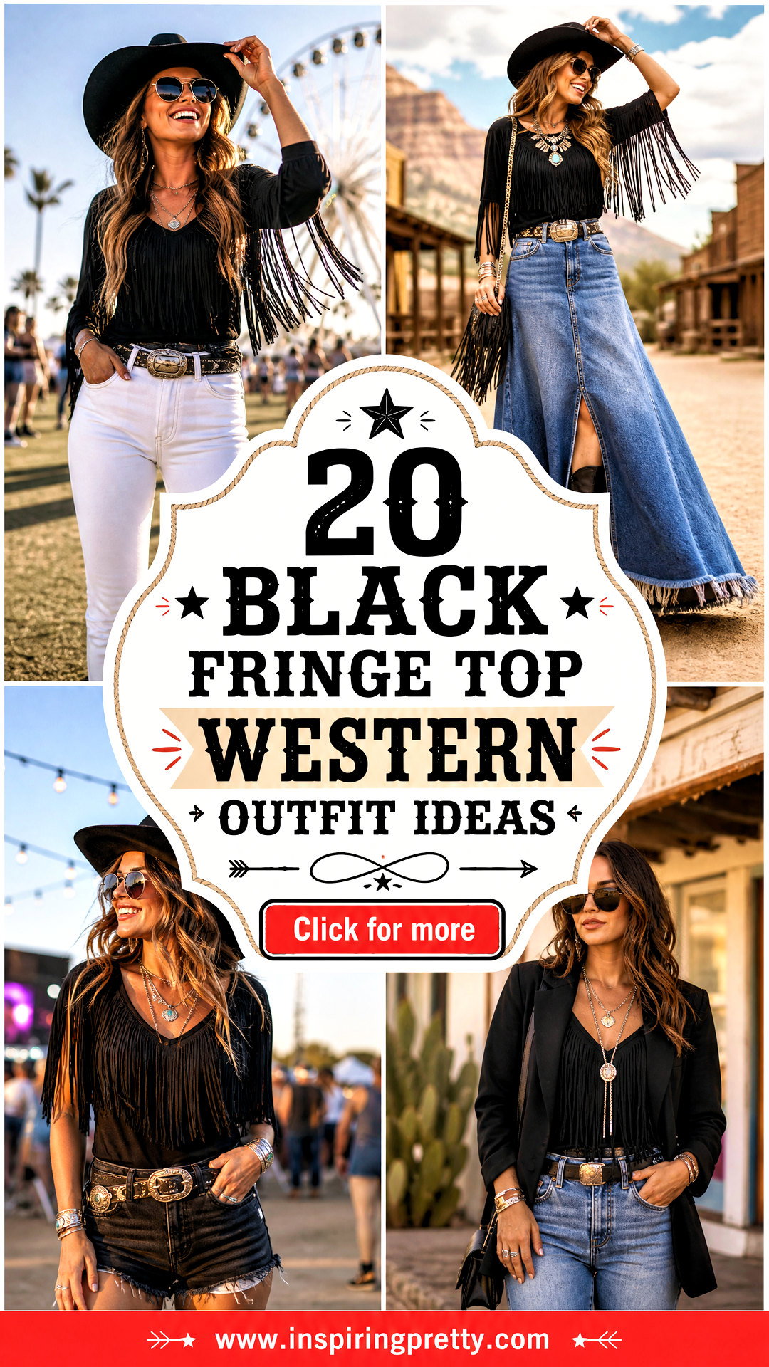 20 Black Fringe Top Western Outfit Ideas for Festival Season - 20 Black Fringe Top Western Outfit Ideas for Festival Season