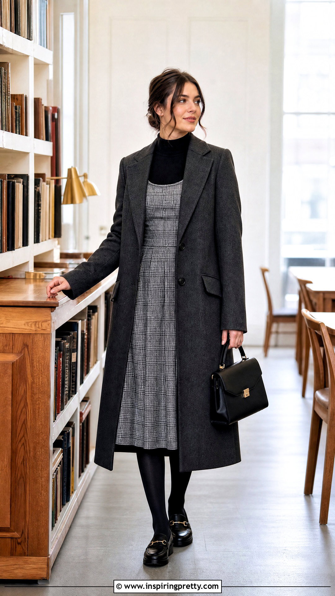 Black Full Sleeve Top Under A Pinafore Dress - 50 black full sleeve top outfits