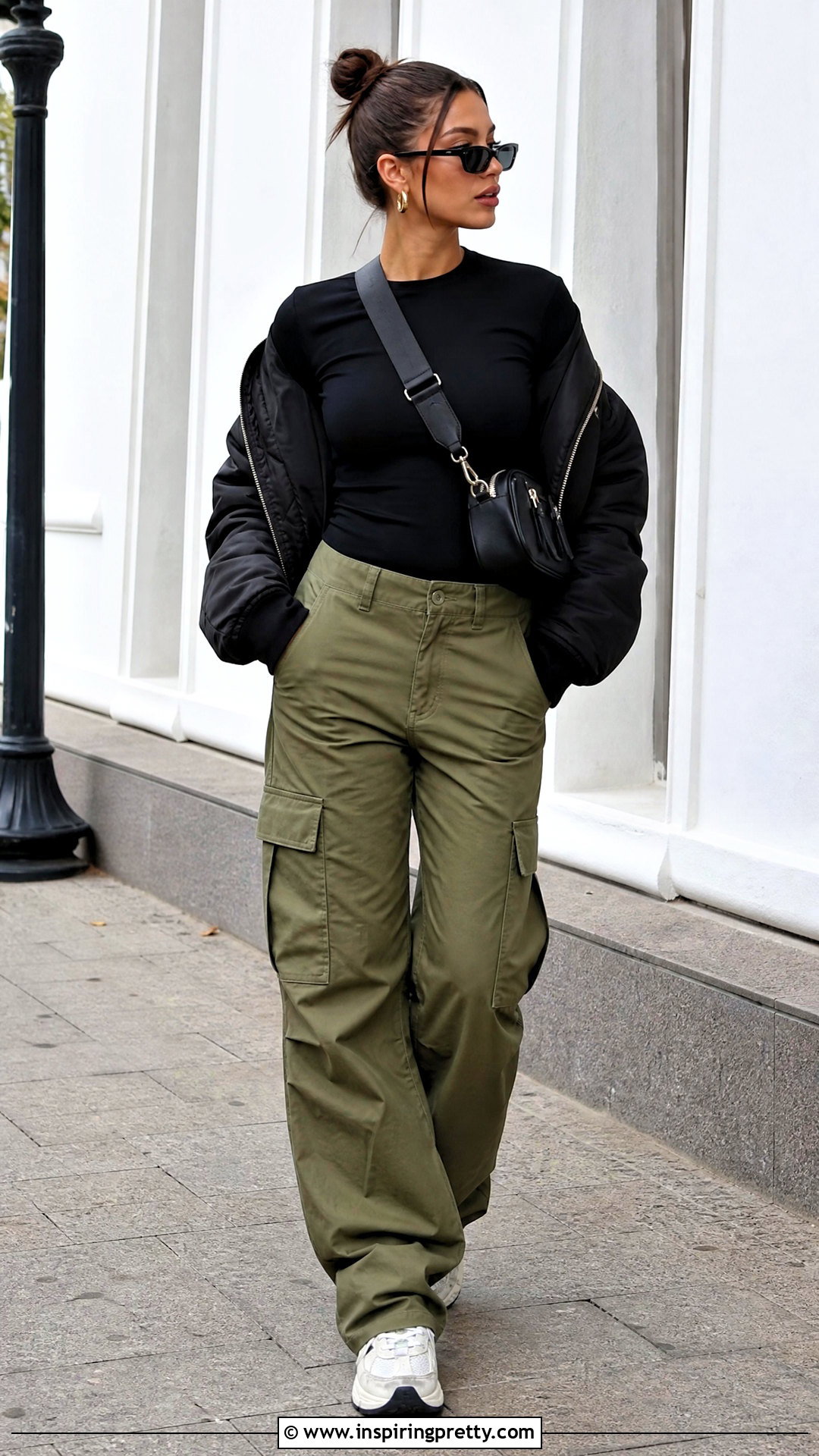 Black Full Sleeve Top With Cargo Pants - 50 black full sleeve top outfit ideas
