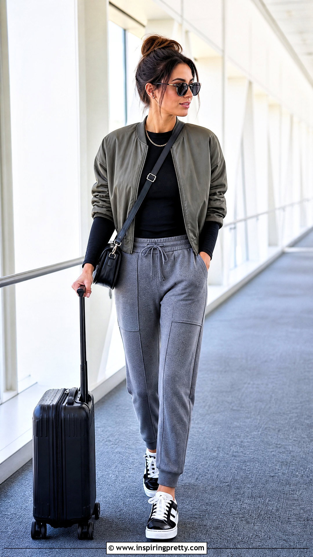 Black Full Sleeve Top With Gray Joggers - 50 black full sleeve top outfits