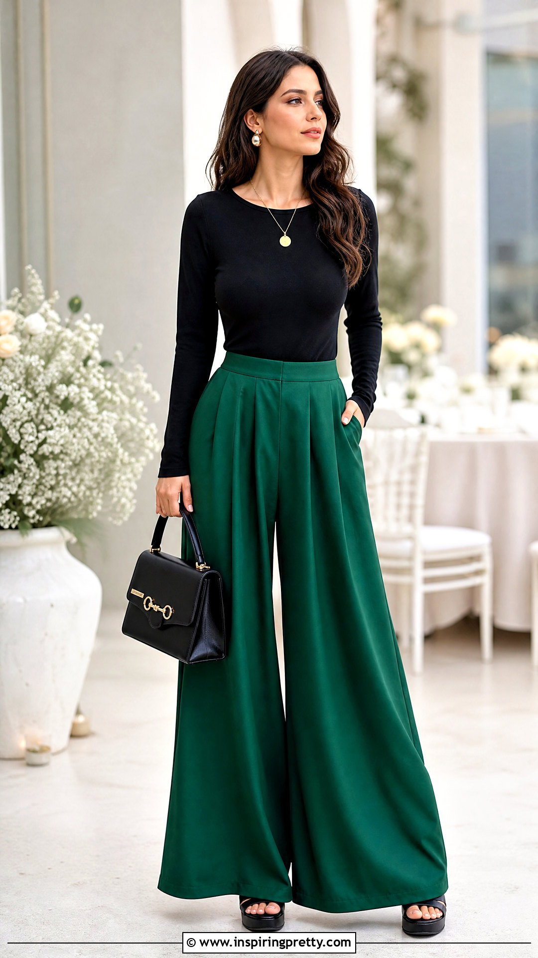 Black Full Sleeve Top With Palazzo Pants - 50 black full sleeve top outfit ideas