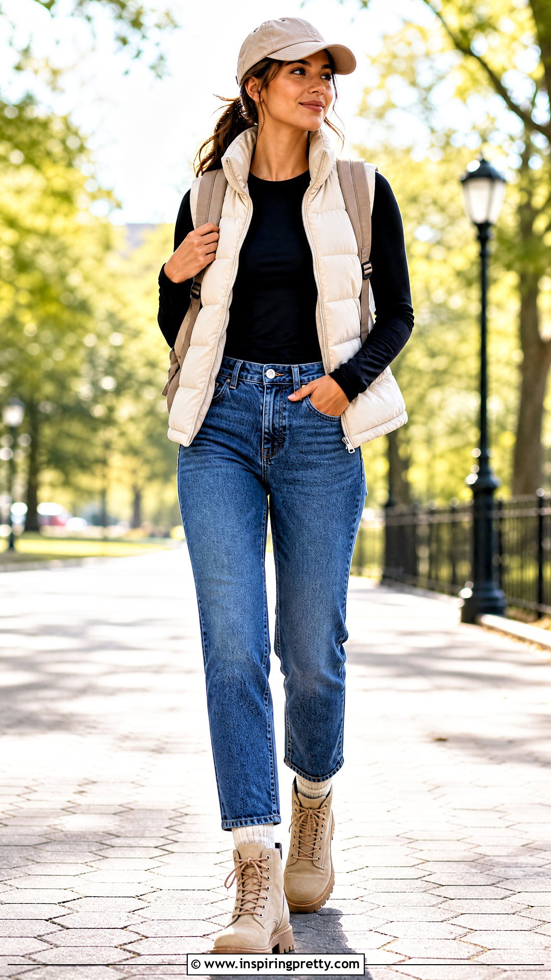 Black Full Sleeve Top With Puffer Vest - 50 black full sleeve top outfit ideas