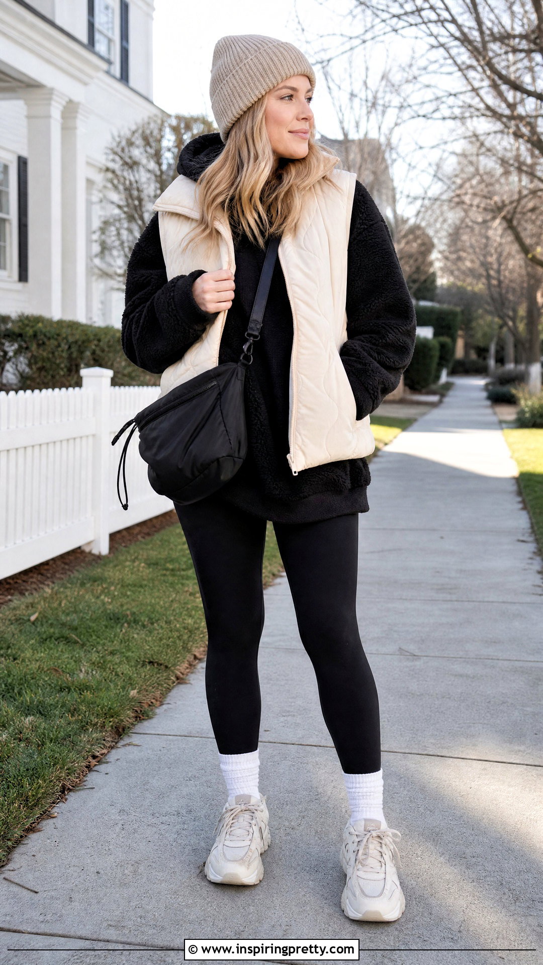 Black Fuzzy Top With Leggings And Puffer Vest - 25 black fuzzy top outfit ideas