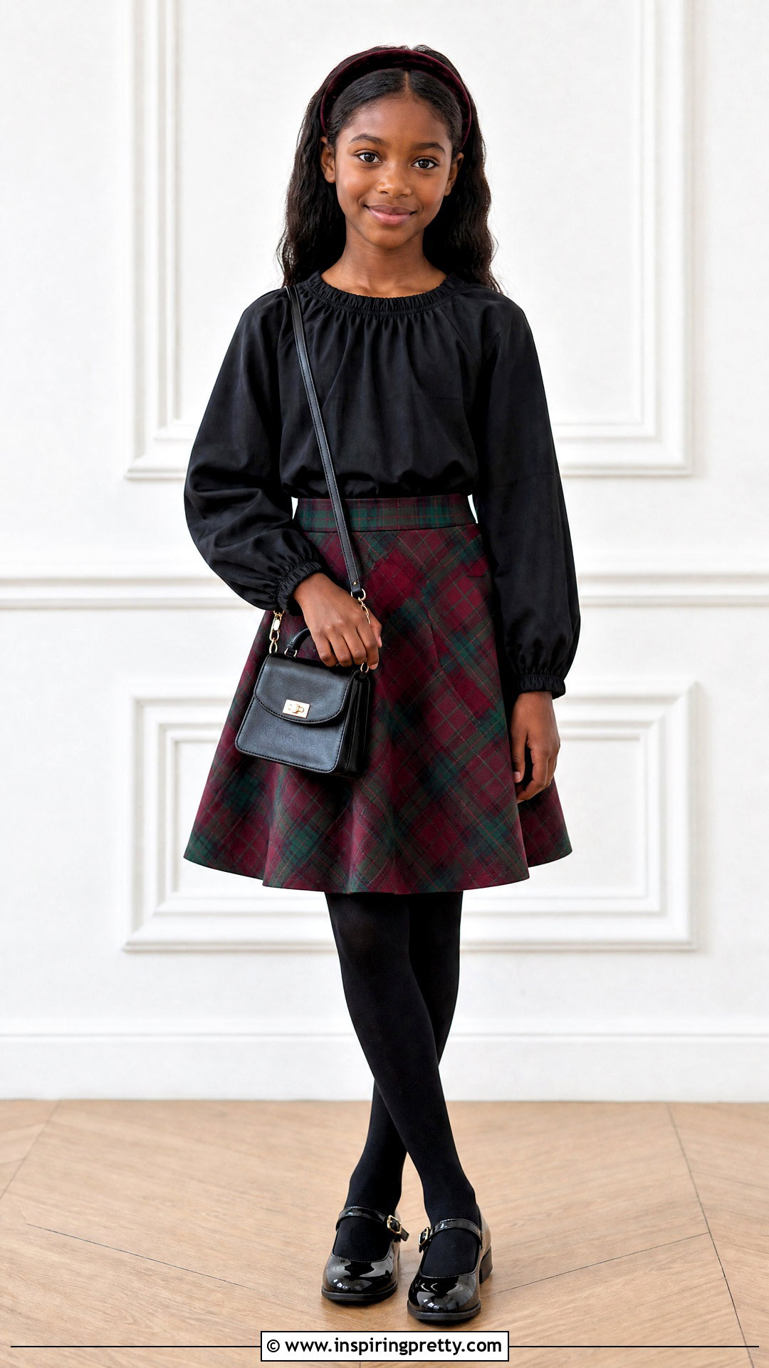 Black Girls Peasant Top With Plaid Skirt - 20 girls peasant tops
