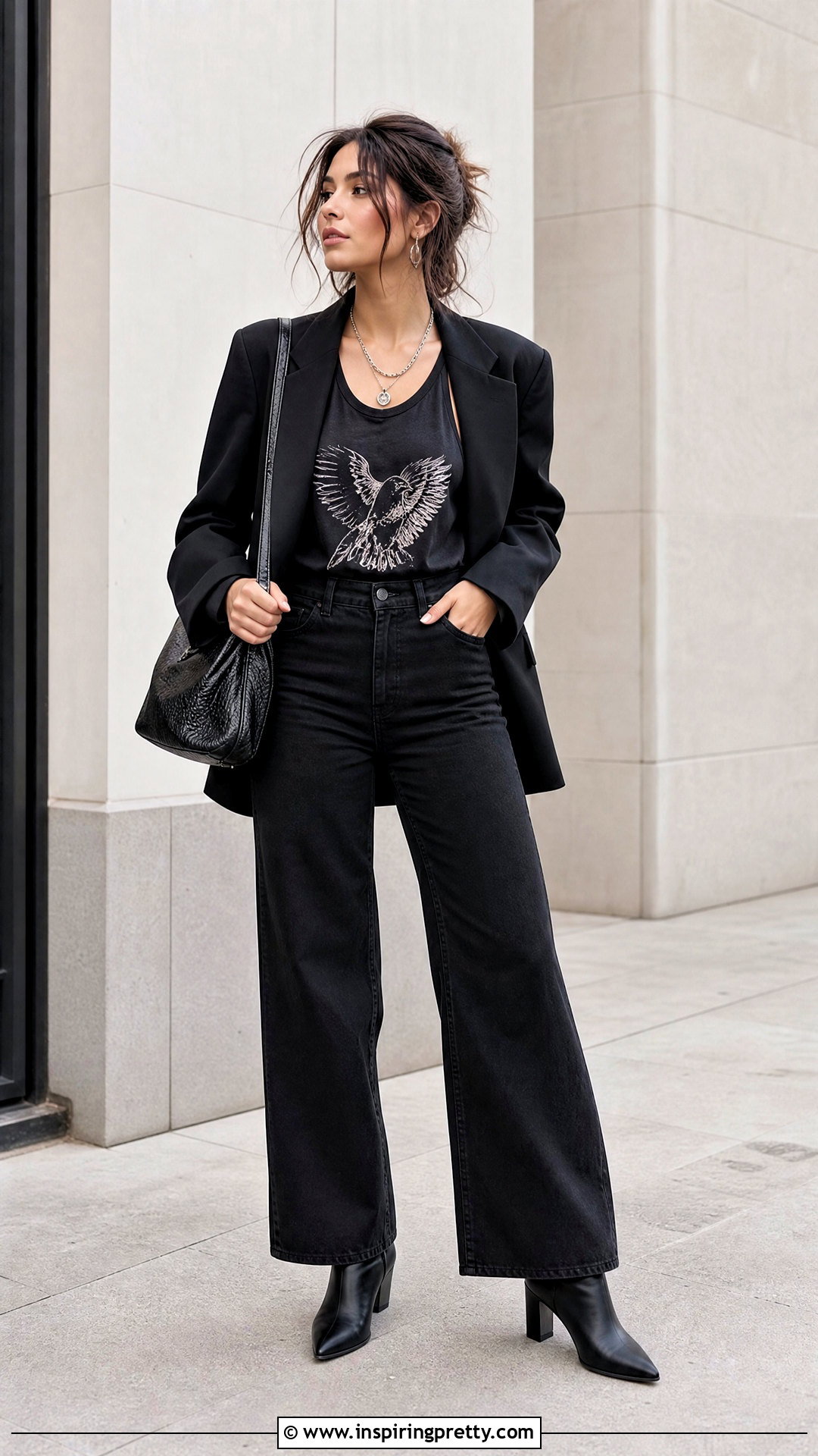 Black Graphic Tank Top Monochrome Outfit - 50 graphic tank tops outfit ideas