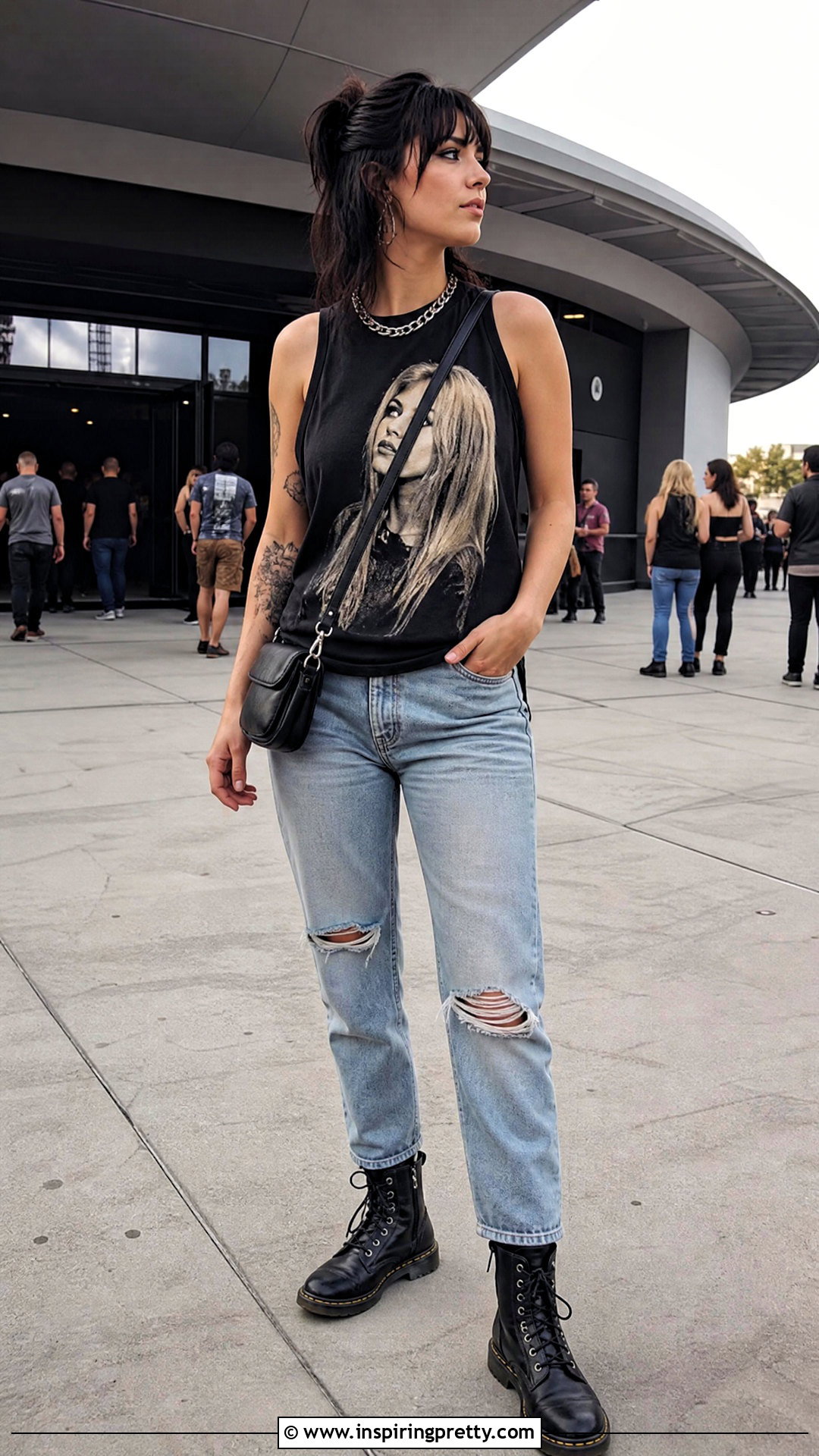 Black Hayley Williams Tank Top With Ripped Jeans - 25 hayley williams tank tops