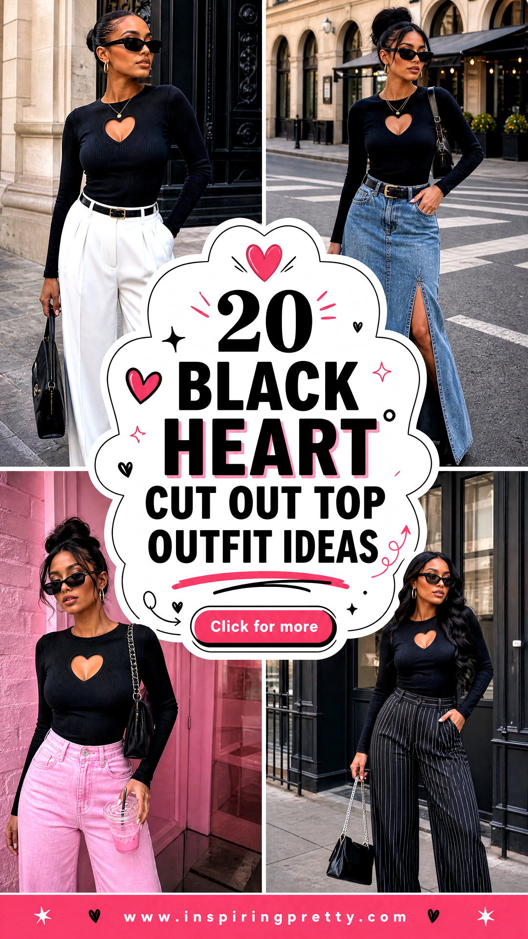 20 Black Heart Cut Out Top Outfit Ideas for Bold Date Looks - 20 Black Heart Cut Out Top Outfit Ideas for Bold Date Looks