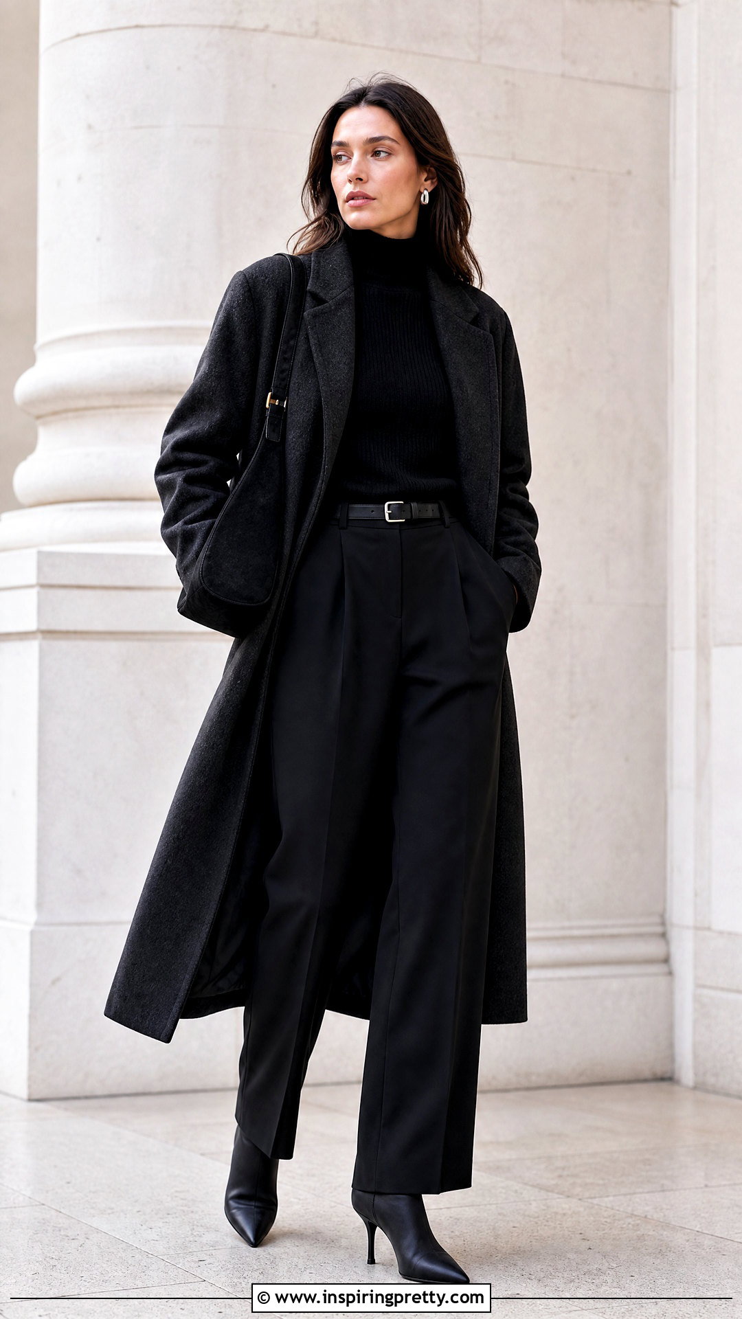 Black High Neck Top With Black Pants - 50 high neck top outfit ideas