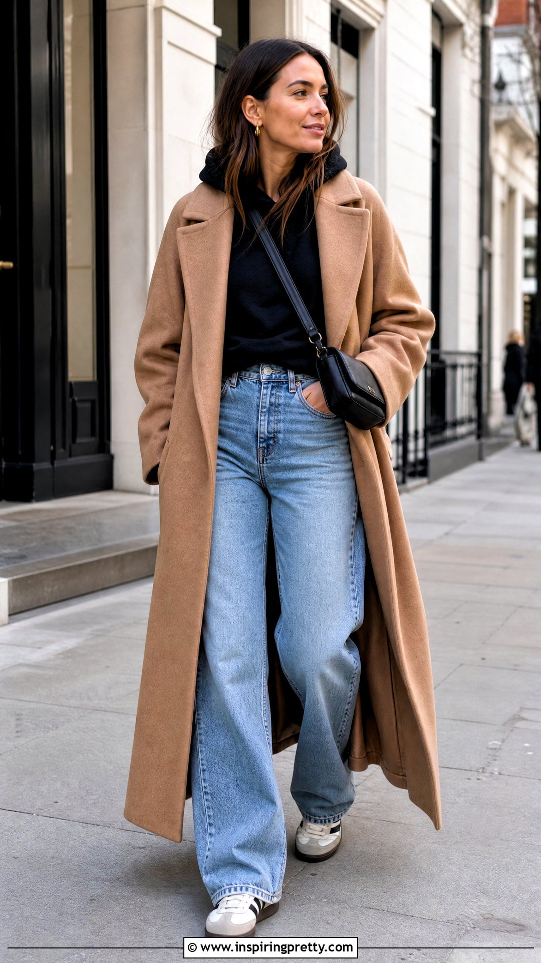 Black Hoodie With Wide Leg Jeans - 50 black top outfit ideas