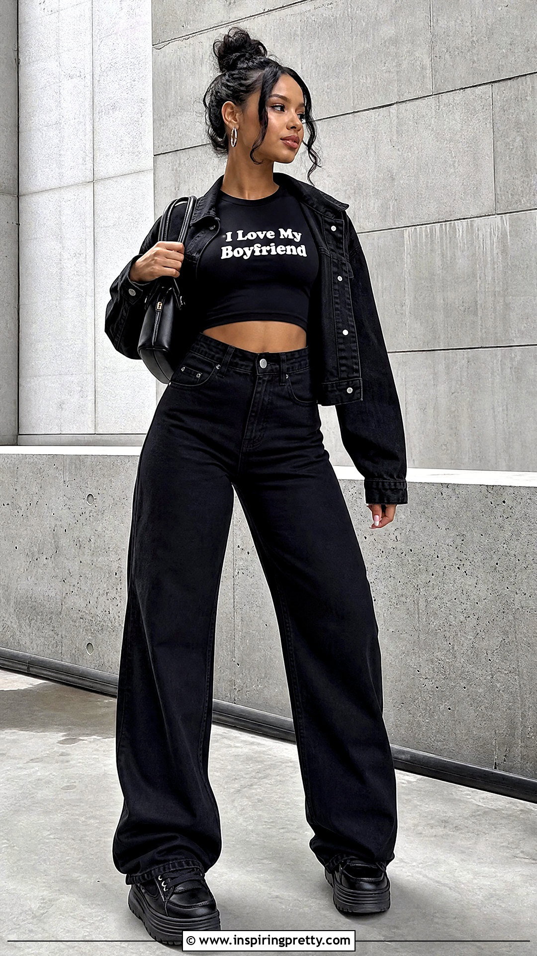 Black I Love My Boyfriend Crop Top Outfit - 20 i love my boyfriend shirt crop top outfit ideas
