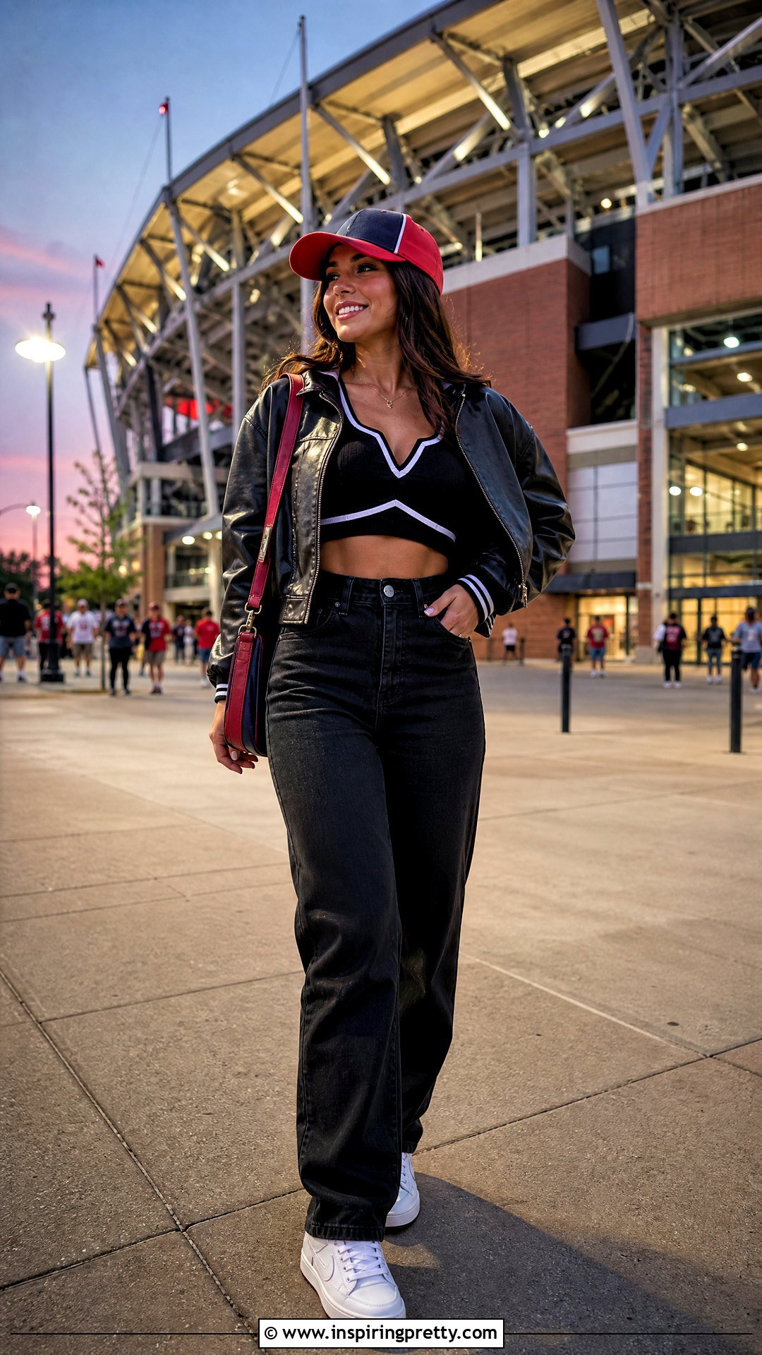 Black Jeans Cheerleader Crop Top Outfit - 25 cheerleader crop top outfit ideas
