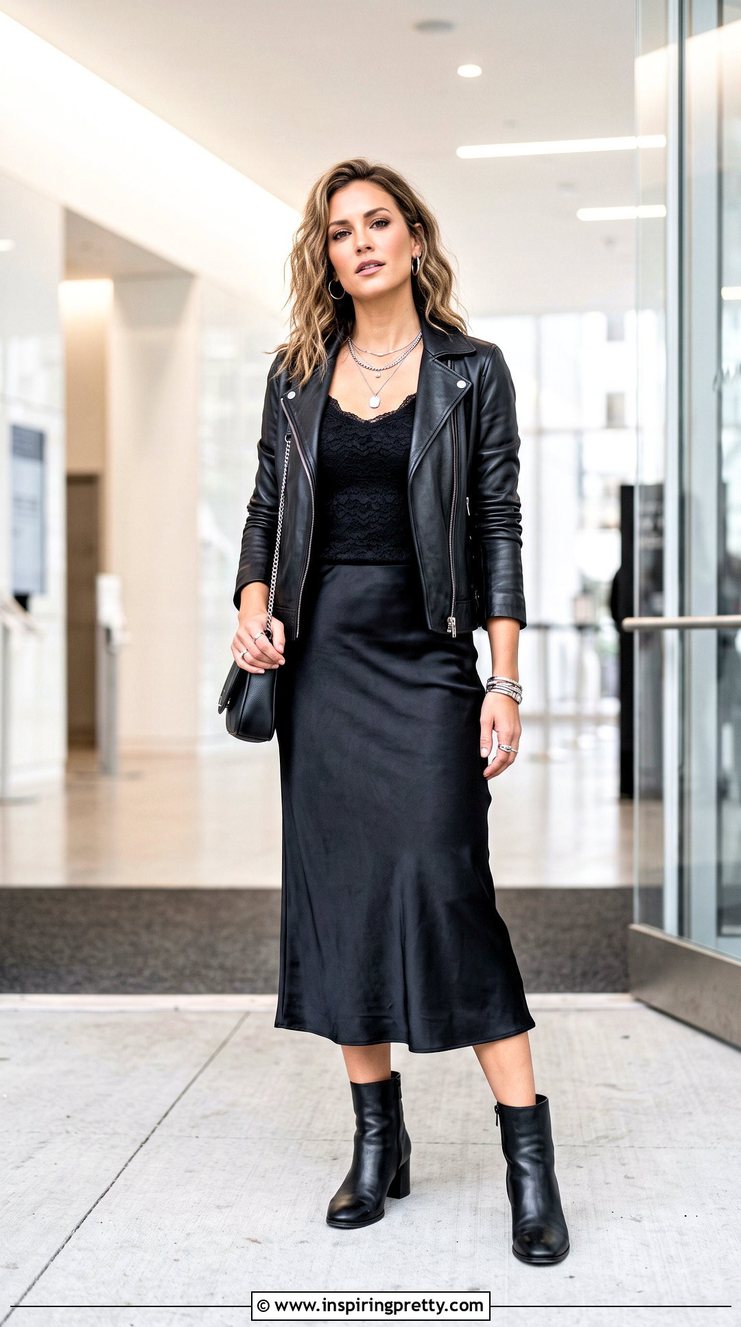 Black Lace Tank Top With Leather Jacket - 50 black lace tank top outfit ideas