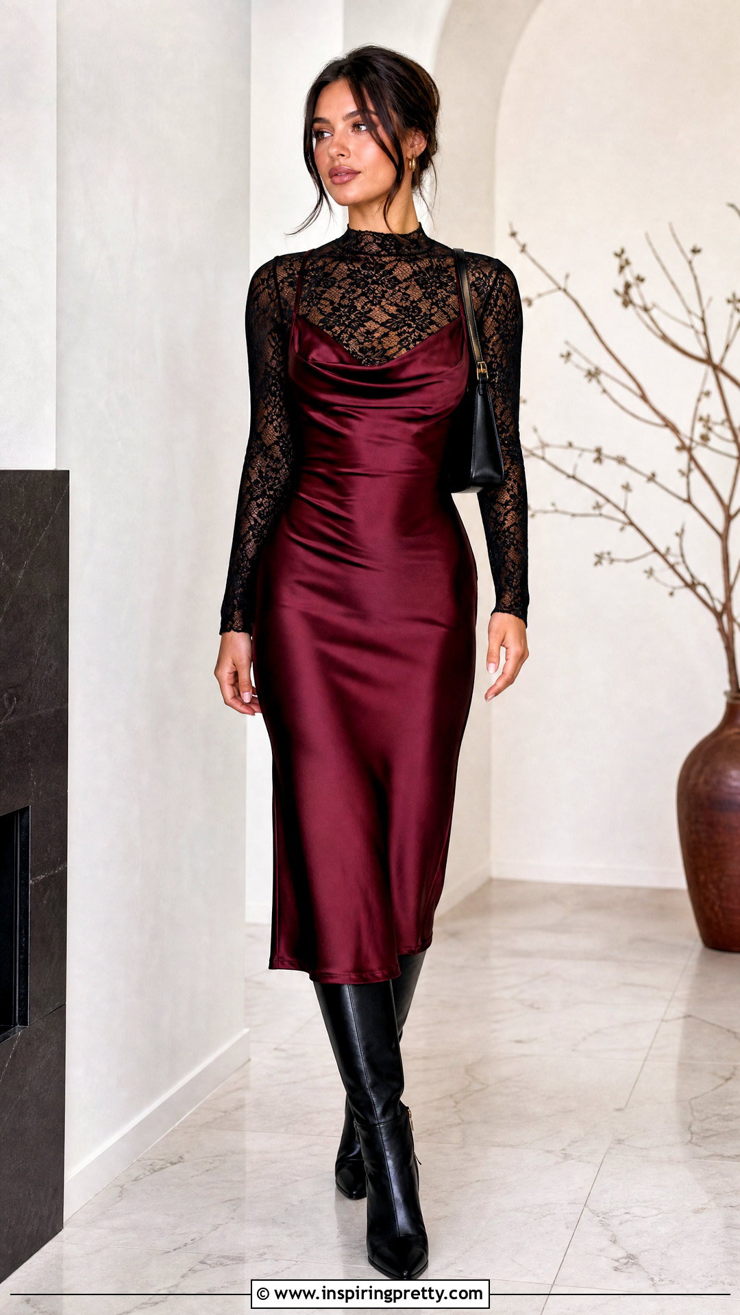 Black Lace Top Under Slip Dress - 50 black lace top outfit classy ideas