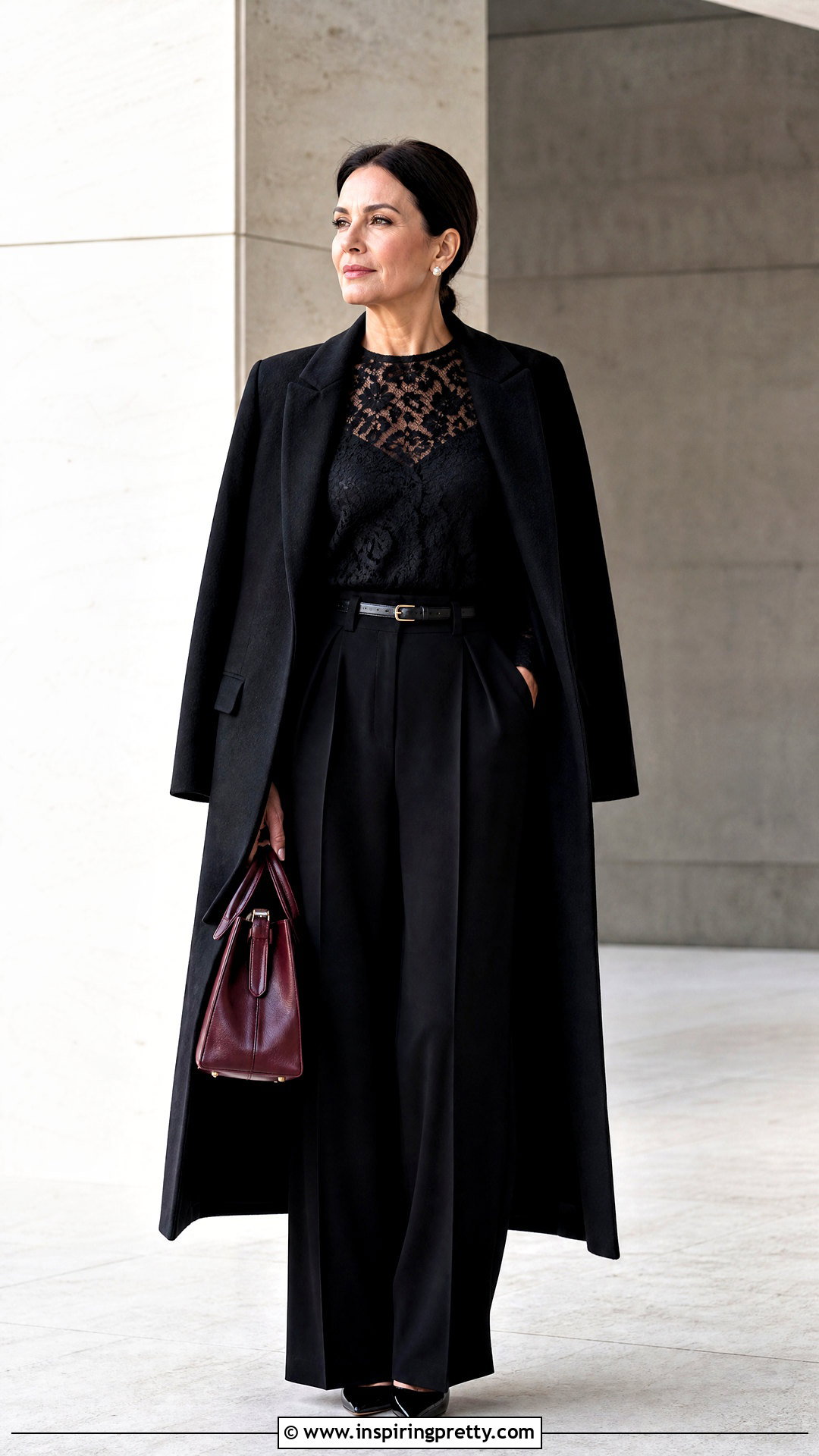 Black Lace Top With Black Tailored Pants - 20 black lace top on hanger outfit ideas