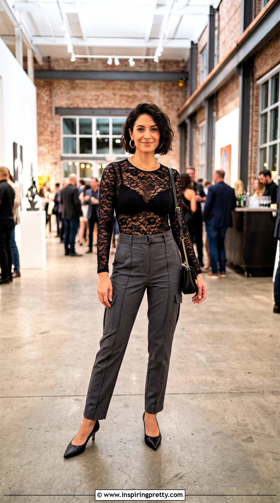 Black Lace Top With Cargo Pants - 50 black lace top outfit night ideas