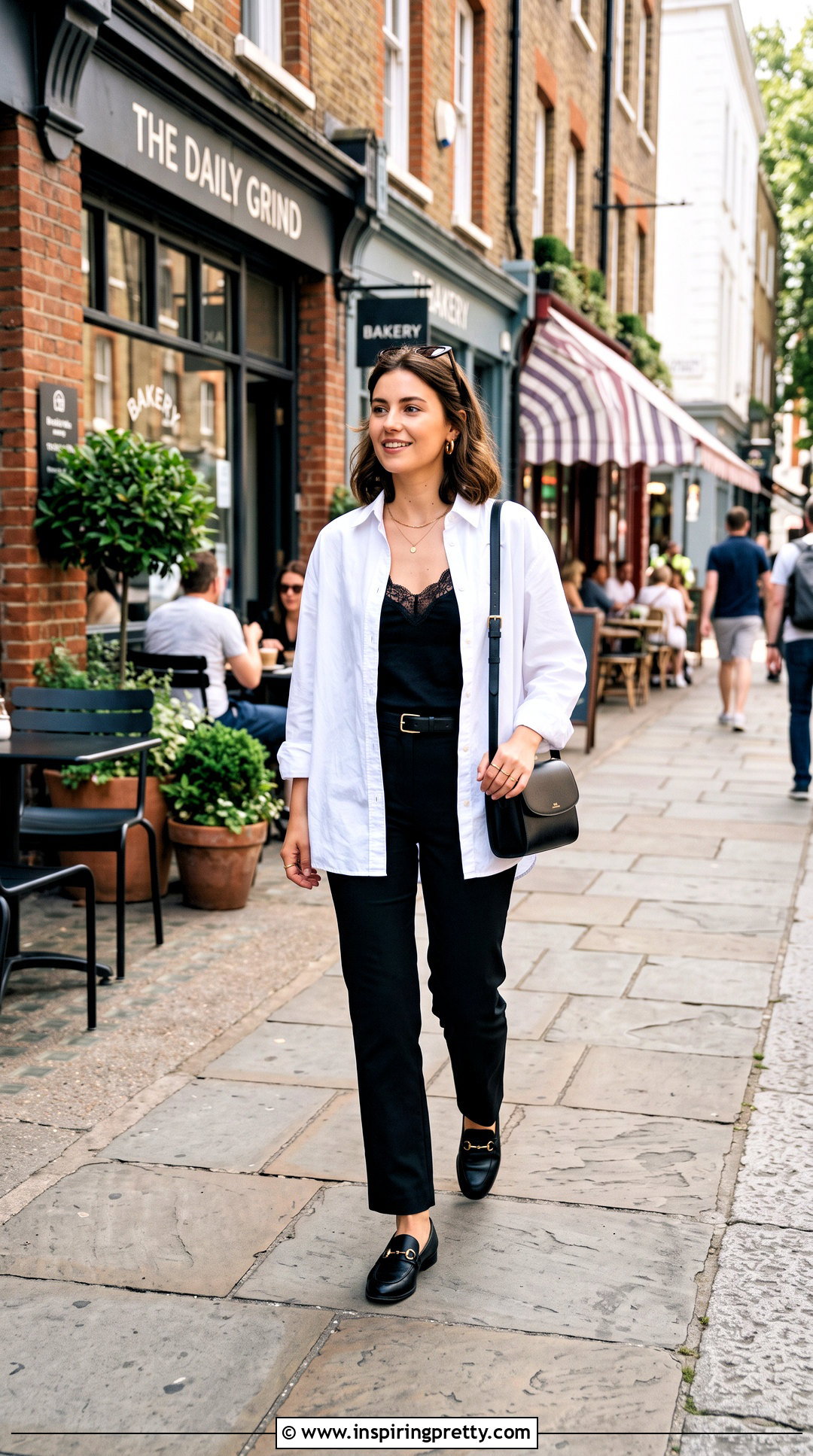 Black Lace Top With Oversized White Shirt - 50 black lace top outfit ideas