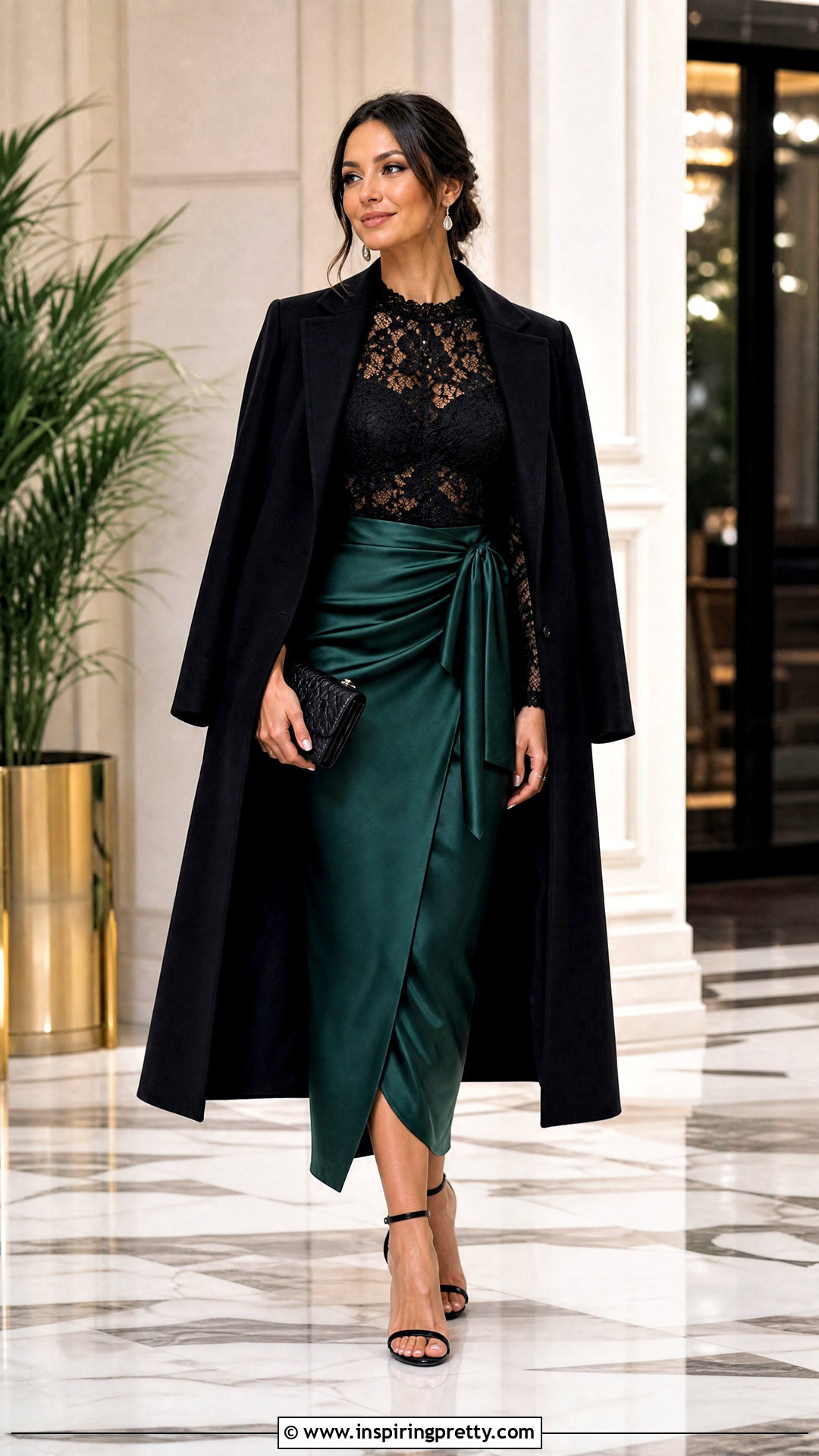 Black Lace Top With Wrap Skirt - 50 black lace top outfit night ideas