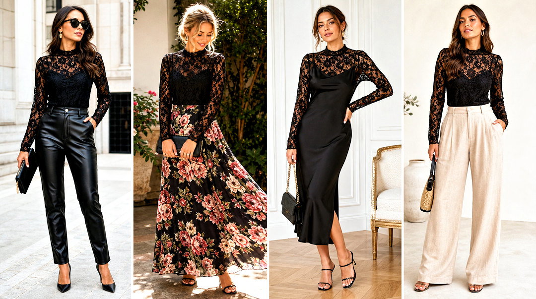 20 Black Lace Top on Hanger Outfit Ideas for Chic Styling