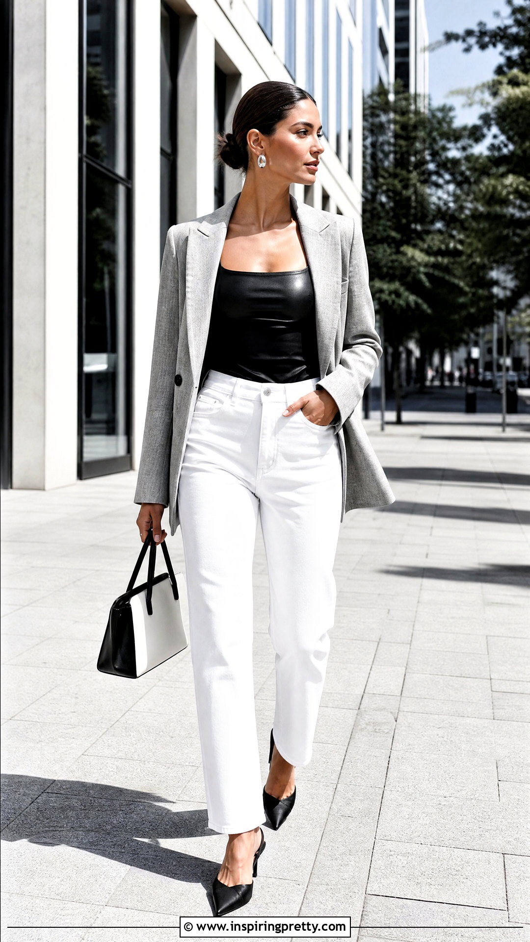 Black Latex Top With White Jeans - 50 latex top outfit ideas