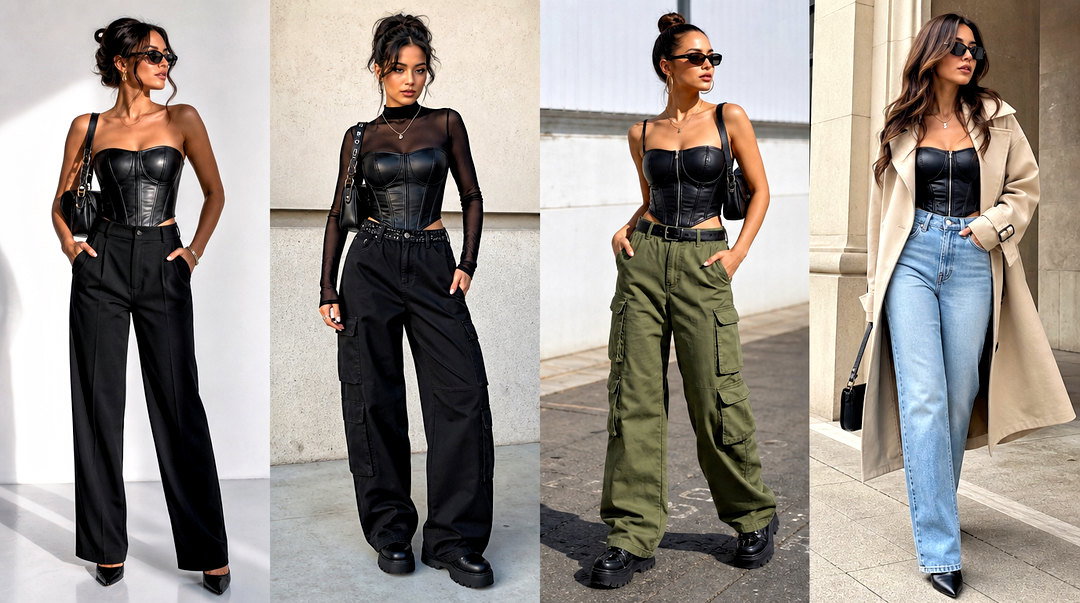 20 Black Leather Corset Top With Straps for Bold Night Looks