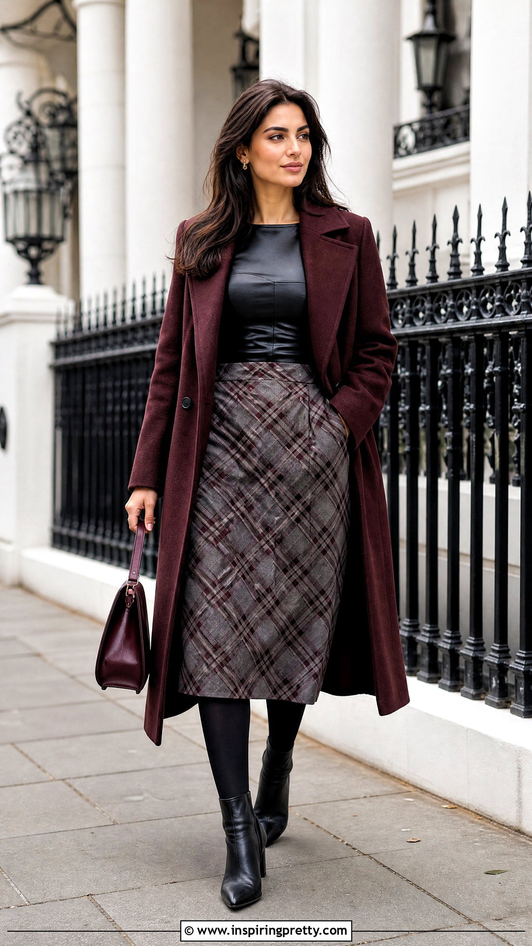 Black Leather Top With Plaid Skirt - 50 black leather top outfit ideas