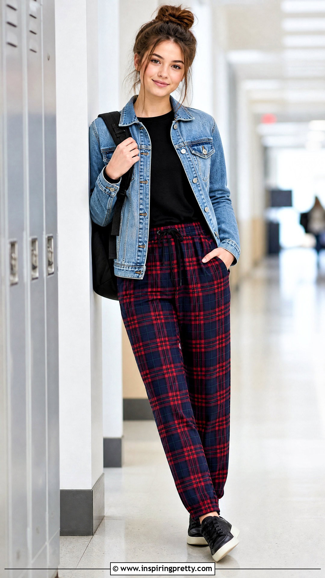 Black Long Sleeve Top With Plaid Pants - 25 long sleeve tops for girls