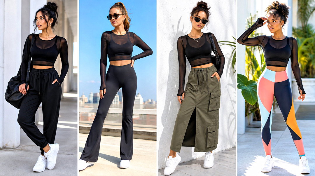 20 Black Mesh Athletic Top Outfit Ideas for Stylish Workouts