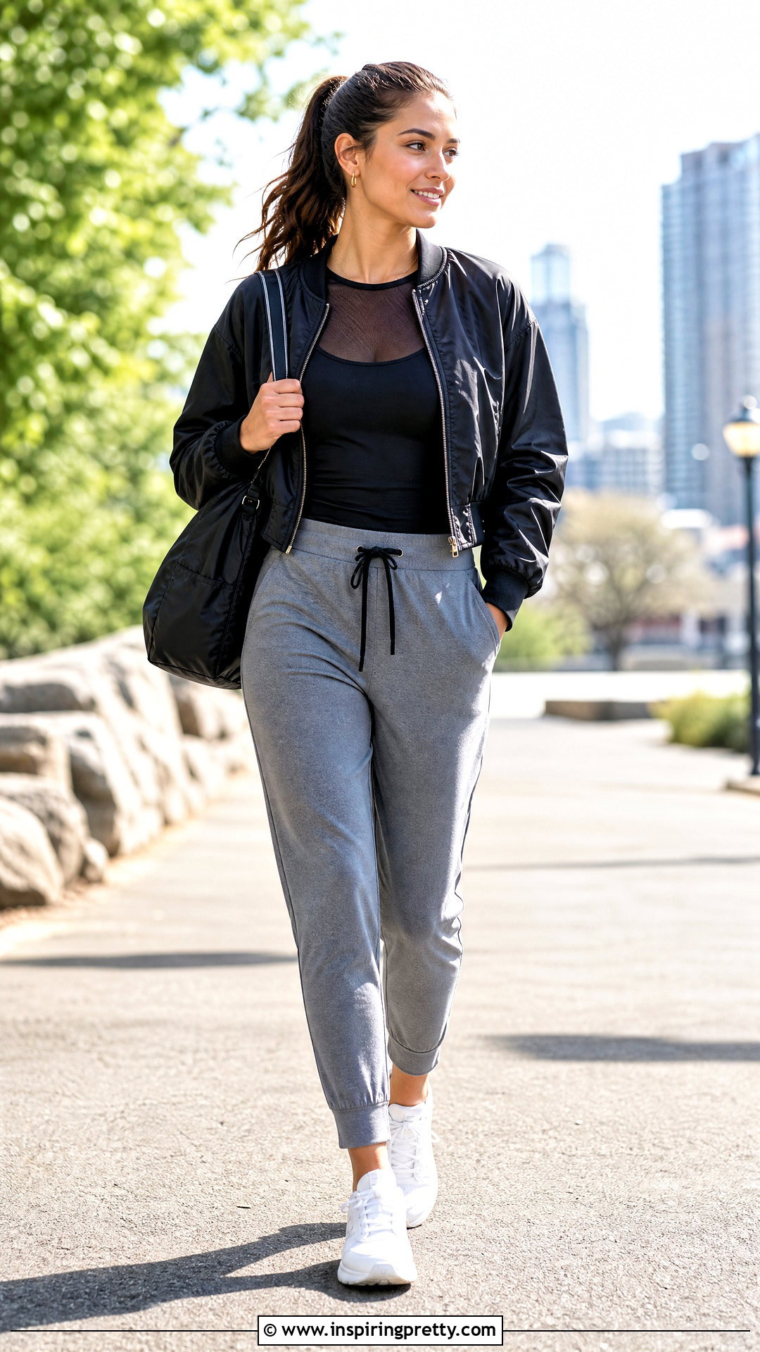 Black Mesh Top With Joggers And Sneakers - 50 black mesh top outfit ideas