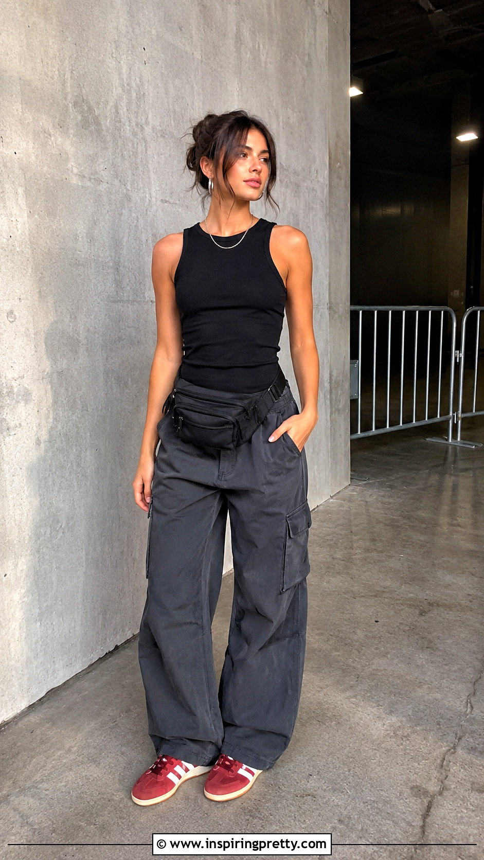 Black Muscle Tank And Gray Cargo Pants Outfit - 20 Louis Tomlinson Tank Top Era Outfits