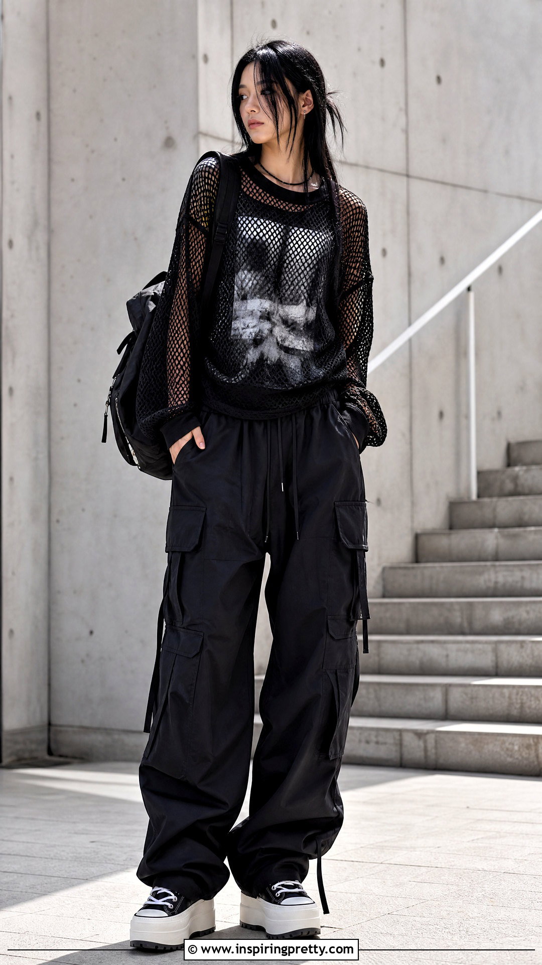 Black Net Top Over A Graphic T Shirt - 50 black net top outfit ideas