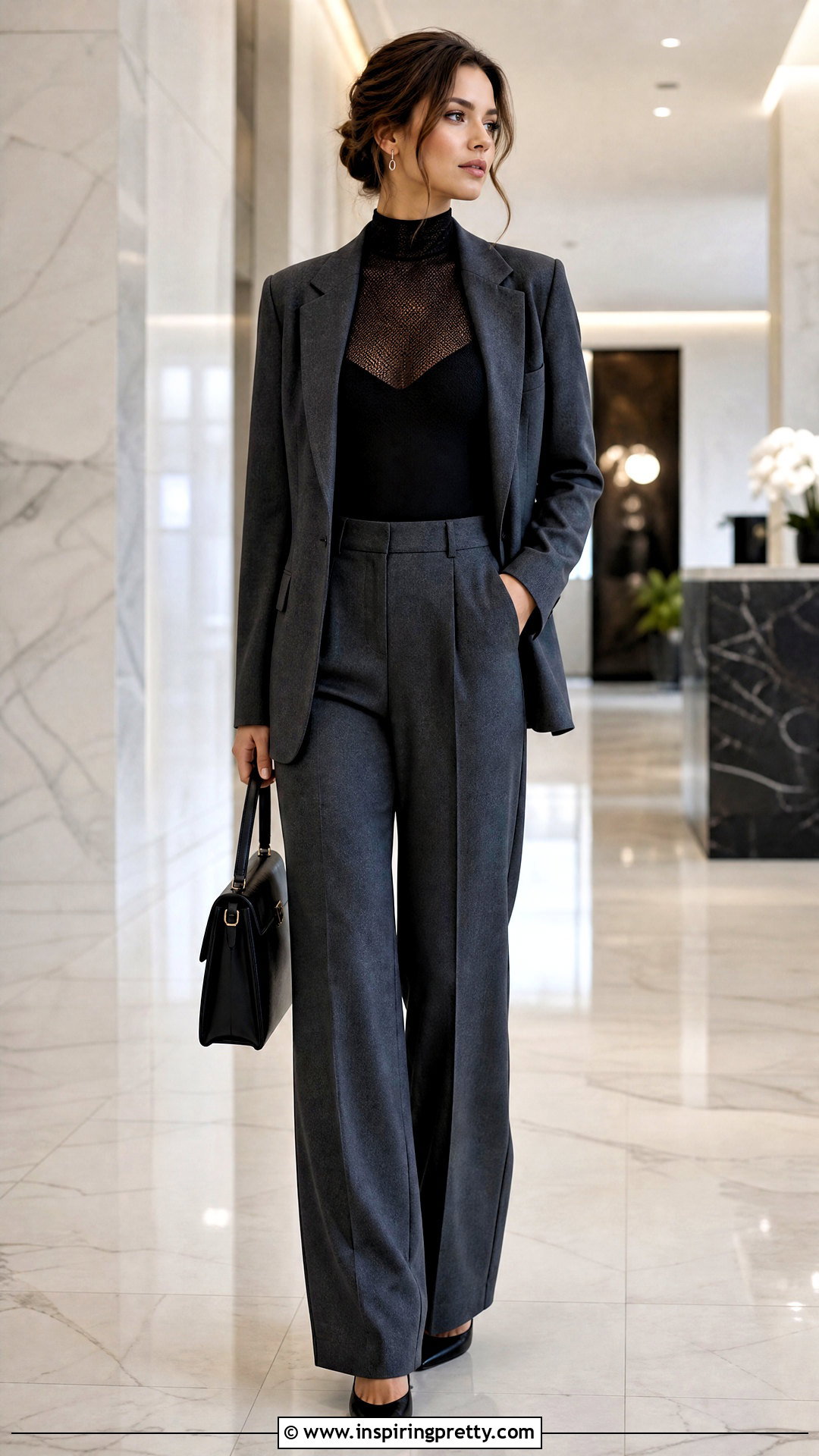 Black Net Top With Blazer And Trousers - 50 black net top outfit ideas