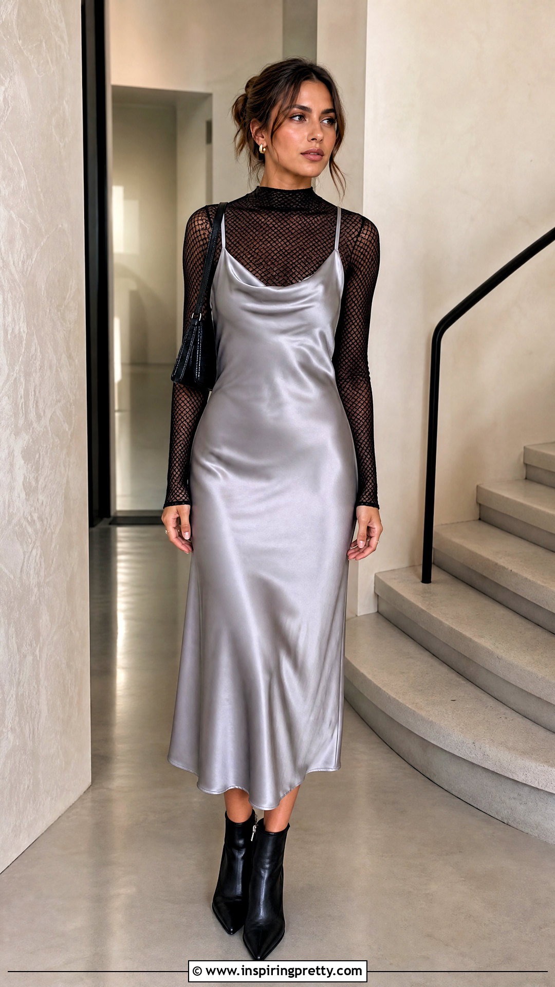 Black Net Top With Slip Dress - 50 black net top outfit ideas