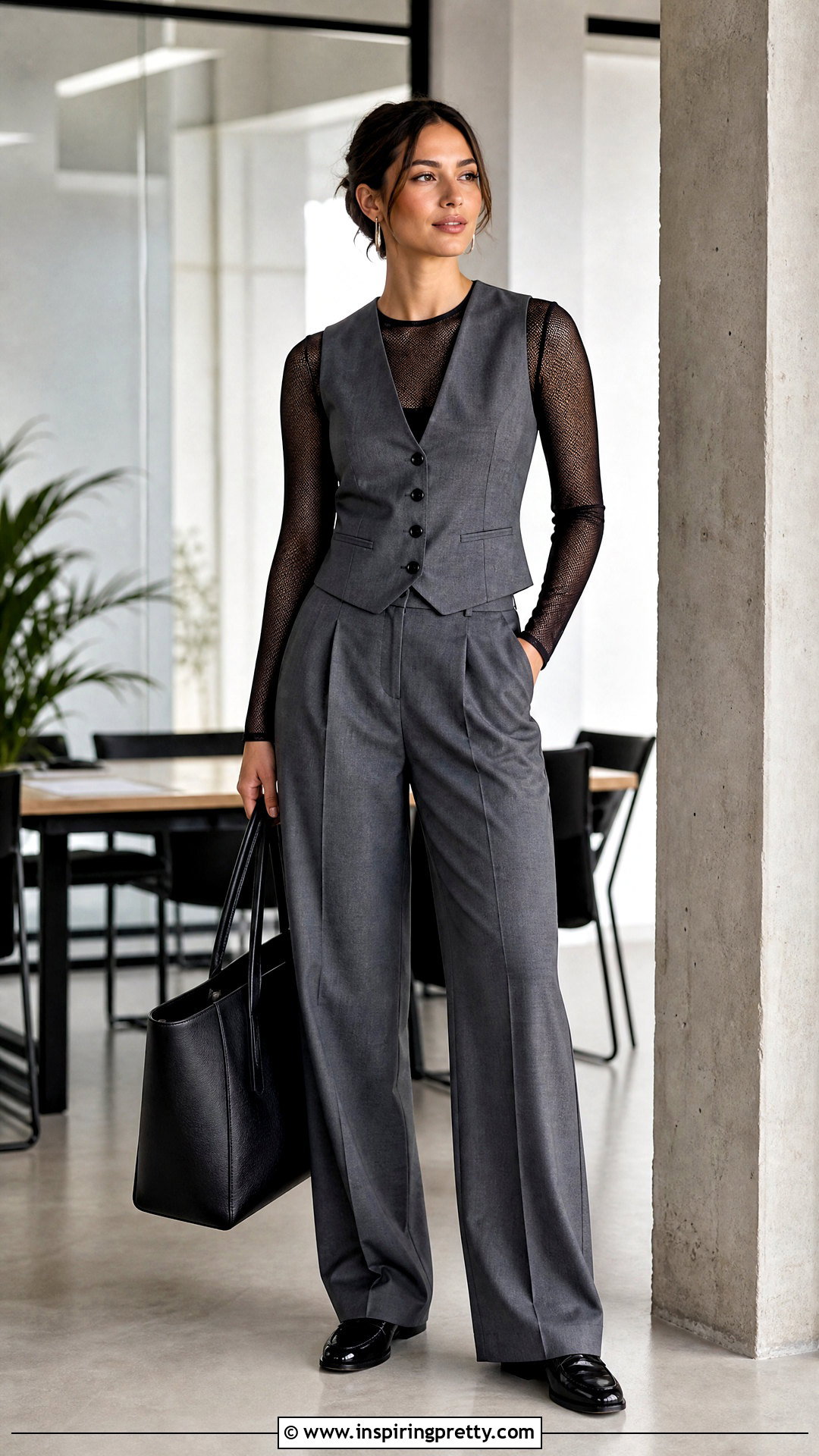 Black Net Top With Vest And Trousers - 50 black net top outfit ideas