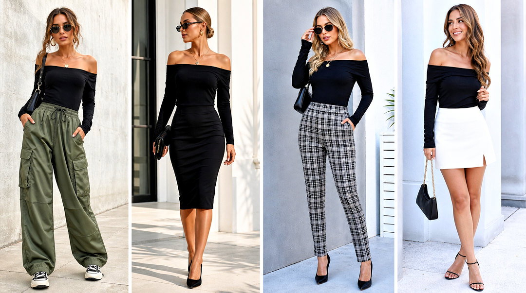 50 Black Off Shoulder Top Outfit Ideas for Chic Date-Night Looks