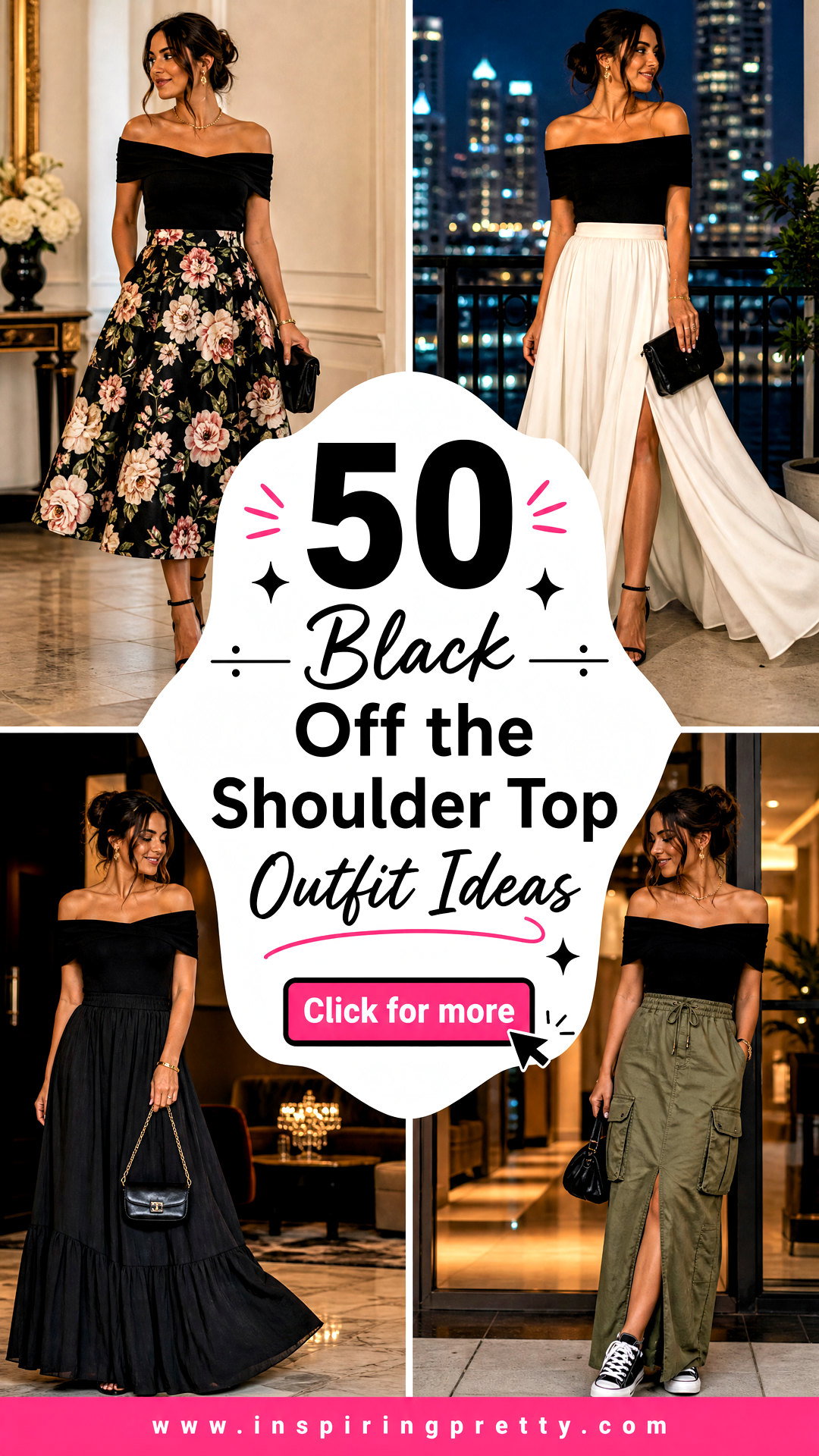 50 Black Off the Shoulder Top Outfit Ideas for Chic Evening Looks - 50 Black Off the Shoulder Top Outfit Ideas for Chic Evening Looks