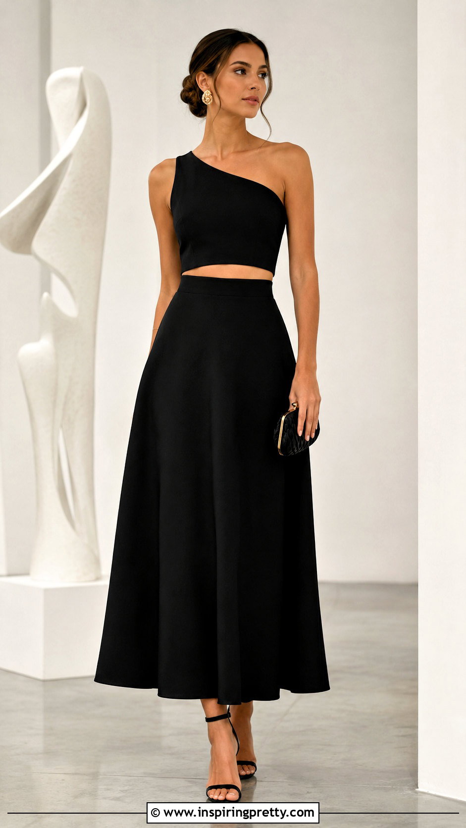 Black One Shoulder Crop Top Bridesmaid Dress - 25 Crop Top Bridesmaid Dress outfit ideas