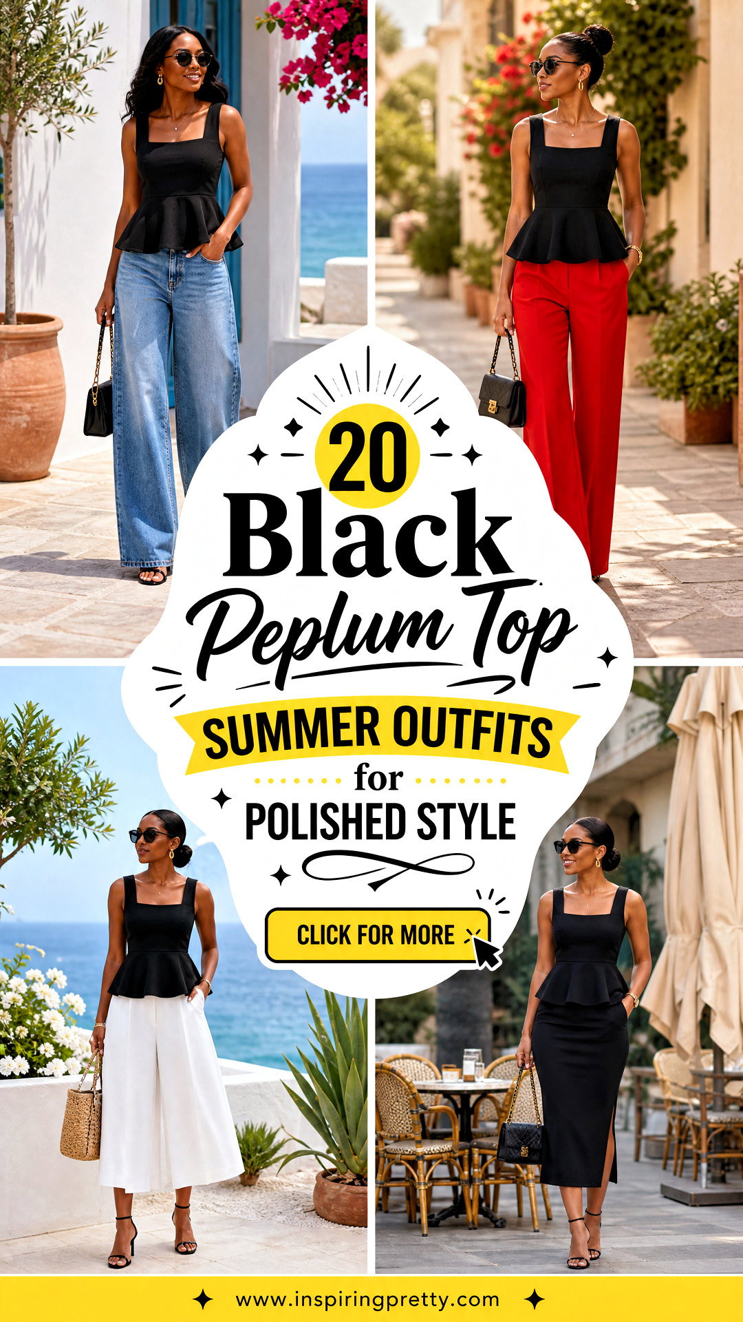 20 Black Peplum Top Summer Outfits for Polished Style - 20 Black Peplum Top Summer Outfits for Polished Style