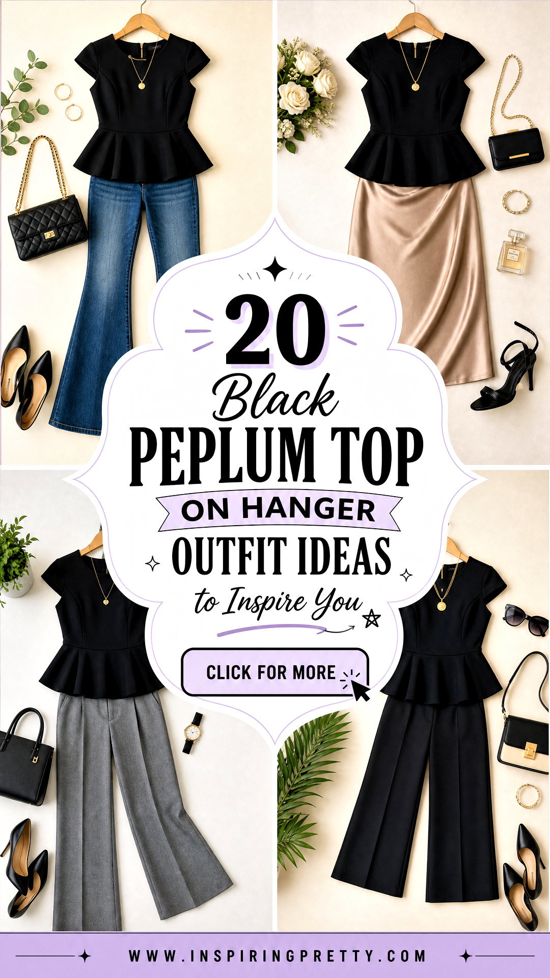 20 Black Peplum Top on Hanger Outfit Ideas to Inspire You - 20 Black Peplum Top on Hanger Outfit Ideas to Inspire You