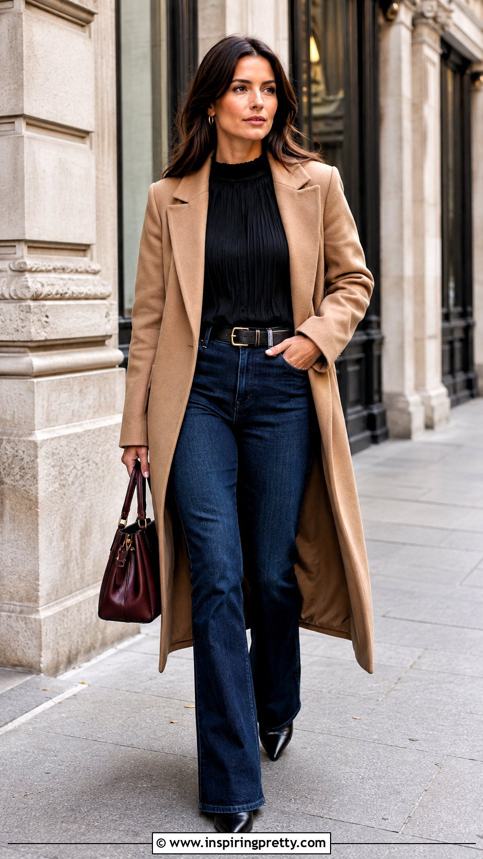 Black Plisse Top With Dark Wash Jeans - 25 black plisse top outfit ideas