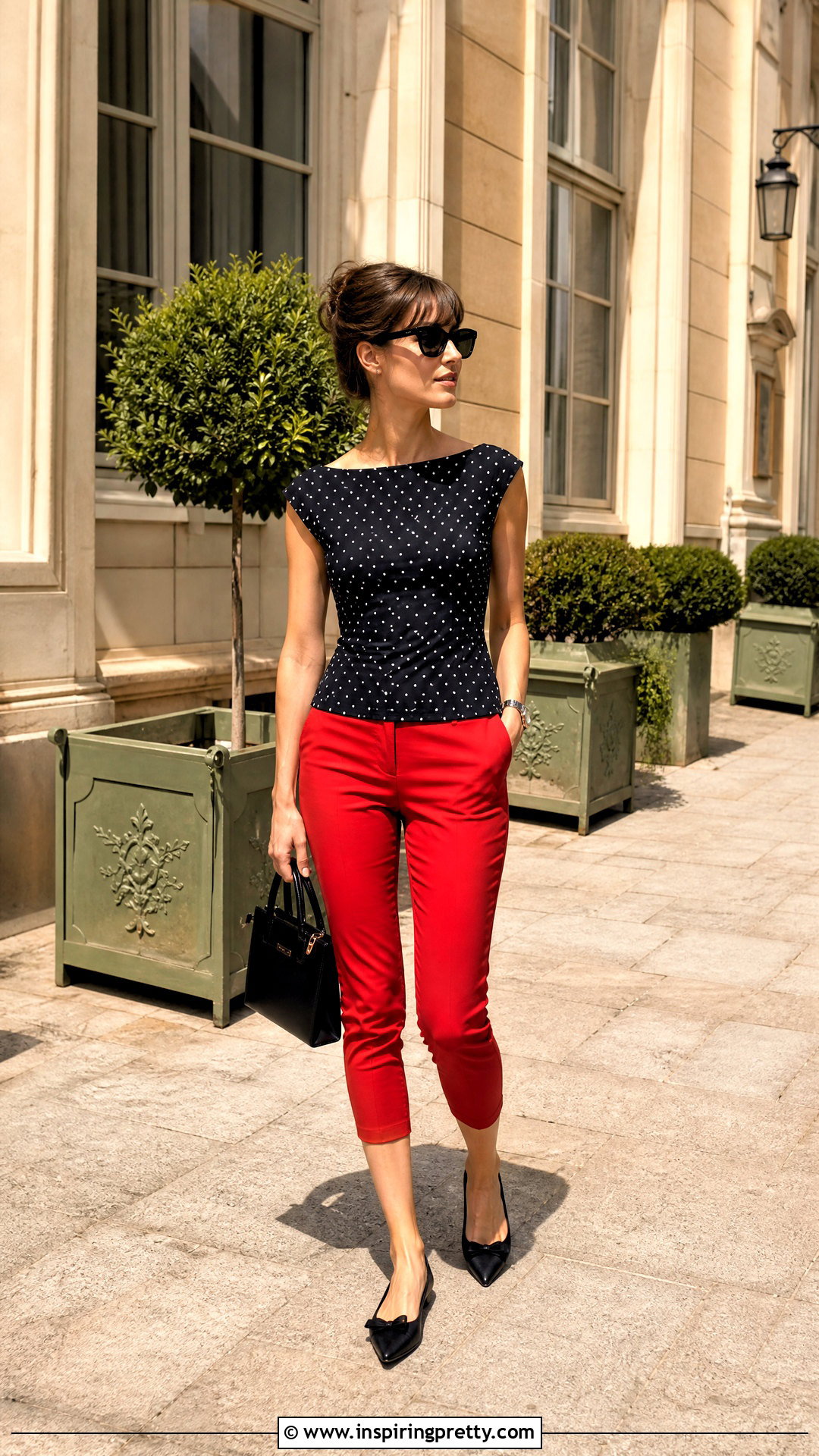 Black Polka Dot Top With Capri Pants - 50 black polka dot top outfit ideas