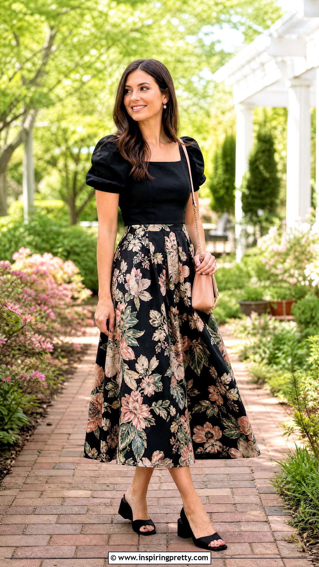 Black Puff Sleeve Top With A Floral Skirt - 20 Black Puff Sleeve Top On Hanger ideas