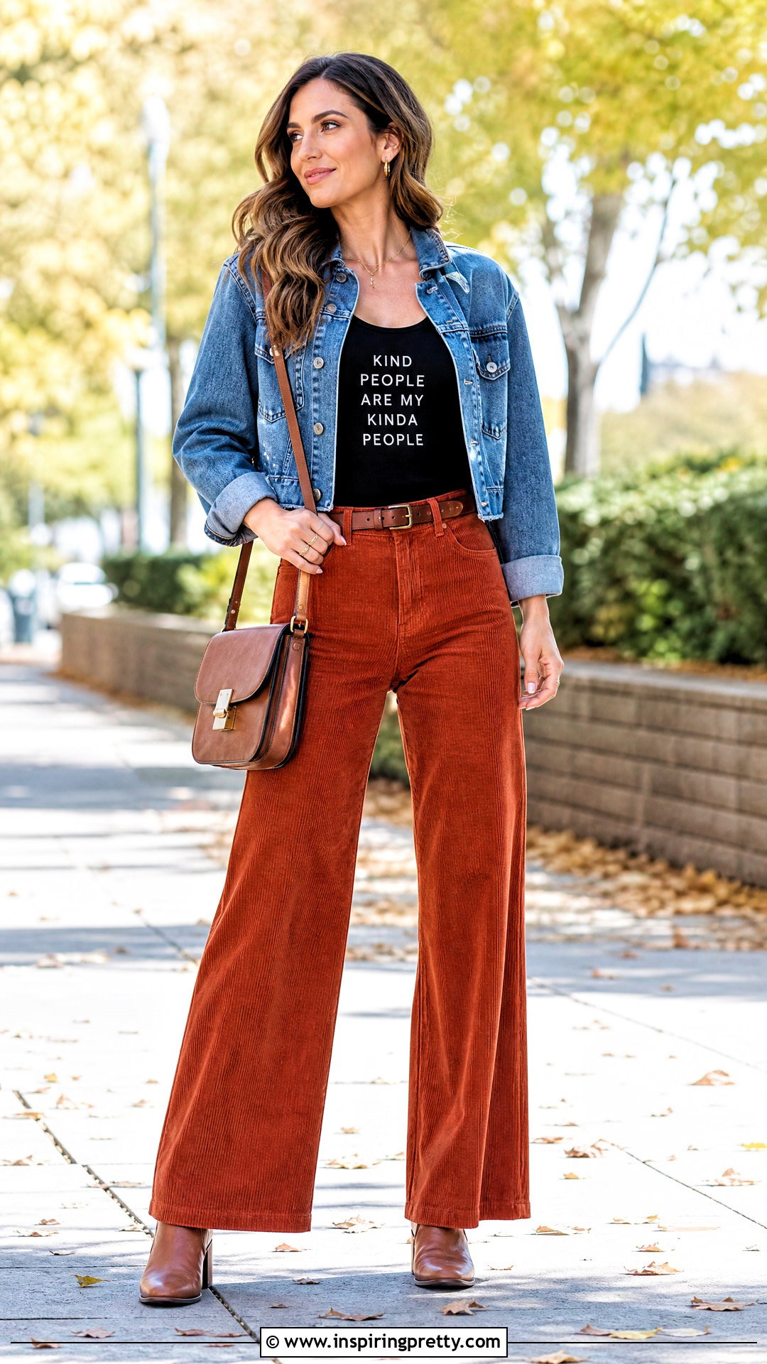 Black Quote Tank Top With Corduroy Pants - 20 black tank top with quote outfit ideas