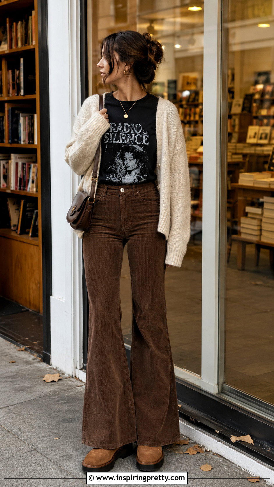 Black Radio Silence Top With Corduroy Pants And Clogs - 20 Black Radio Silence Top Outfit ideas