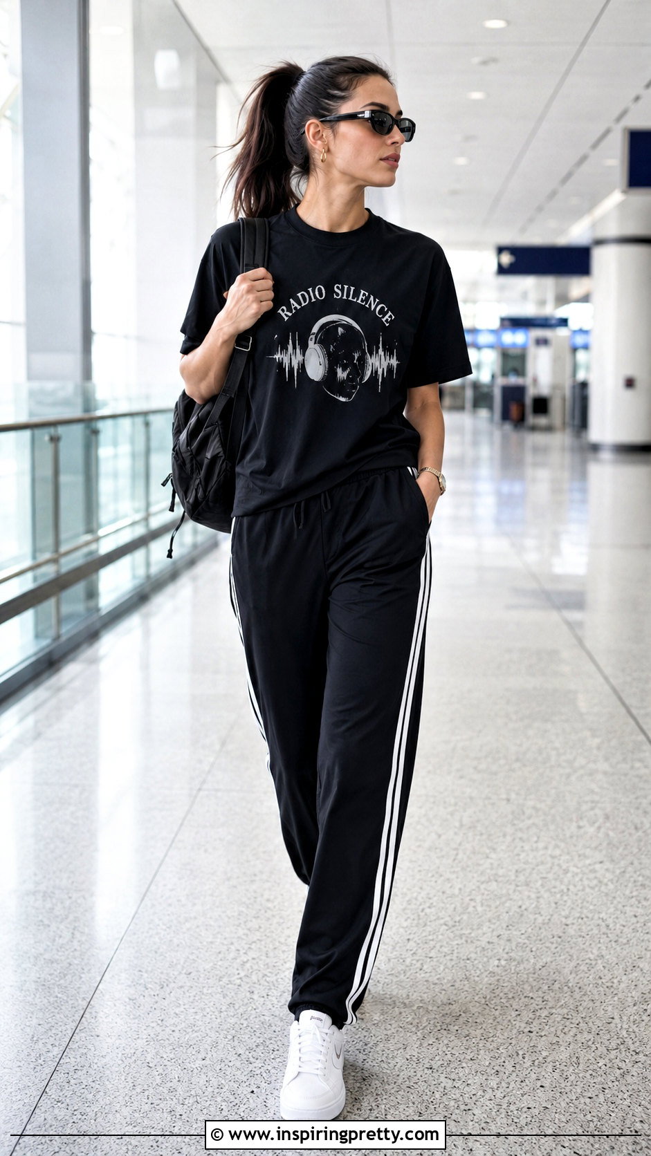 Black Radio Silence Top With Track Pants And Trainers - 20 Black Radio Silence Top Outfit ideas