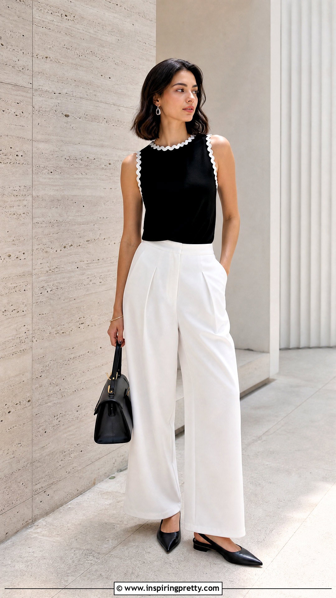 Black Ric Rac Top With White Pants - 25 ric rac top outfit ideas