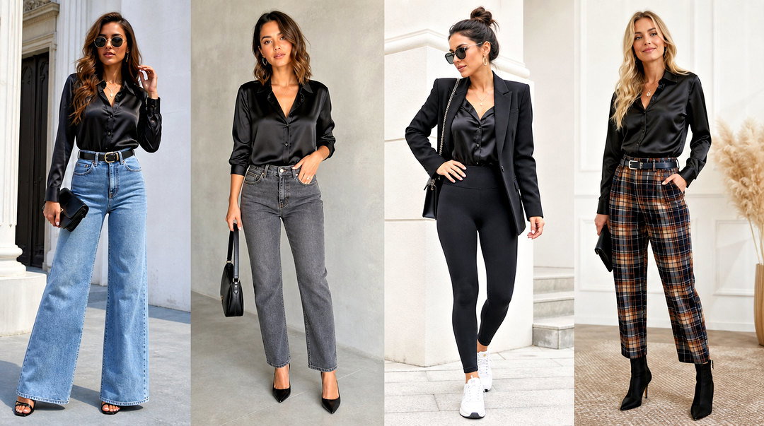 50 Black Satin Top Outfit Ideas for Effortless Evening Glam