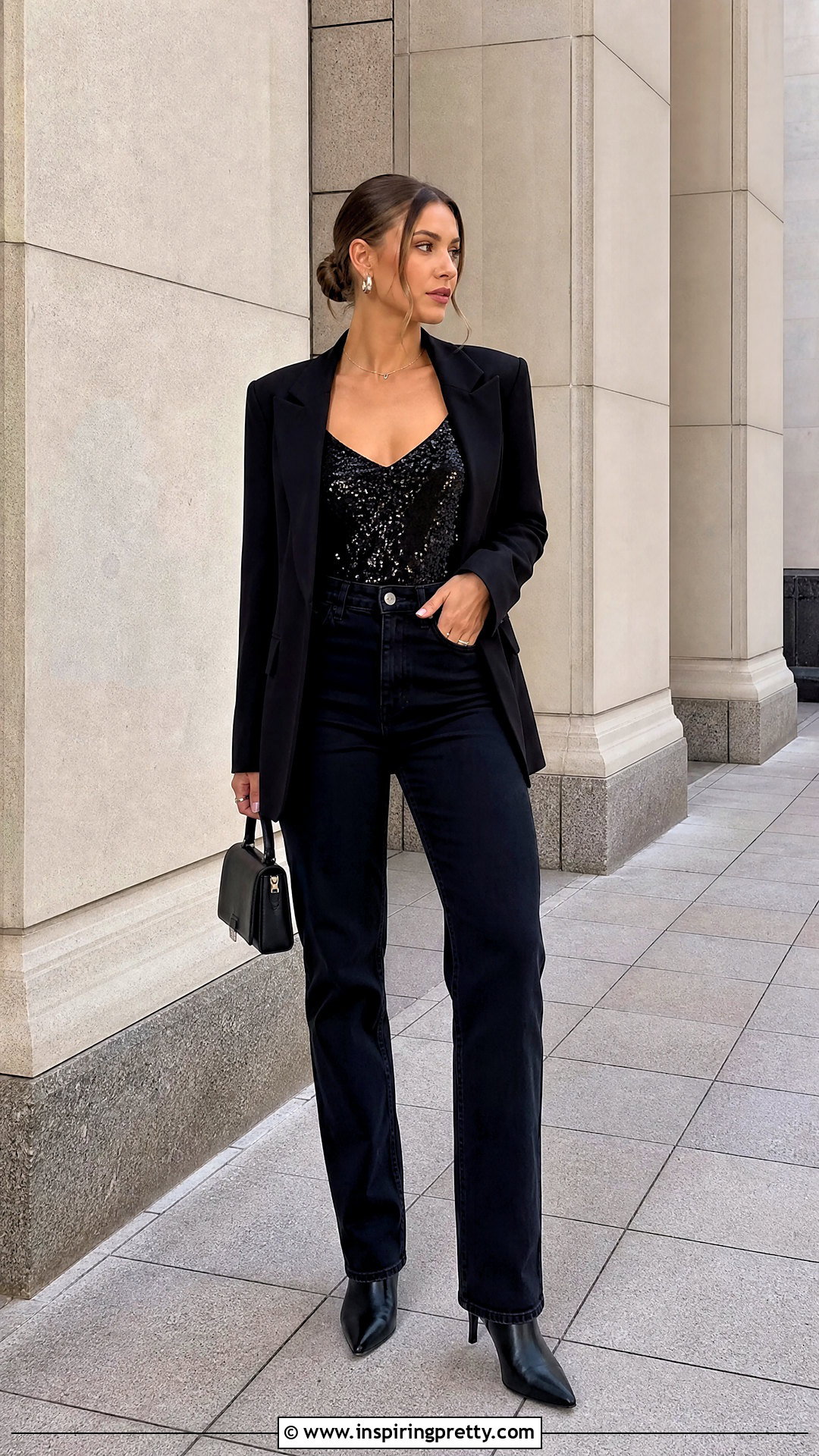 Black Sequin Top With Black Jeans - how to wear a sequin top with jeans (20 ways)