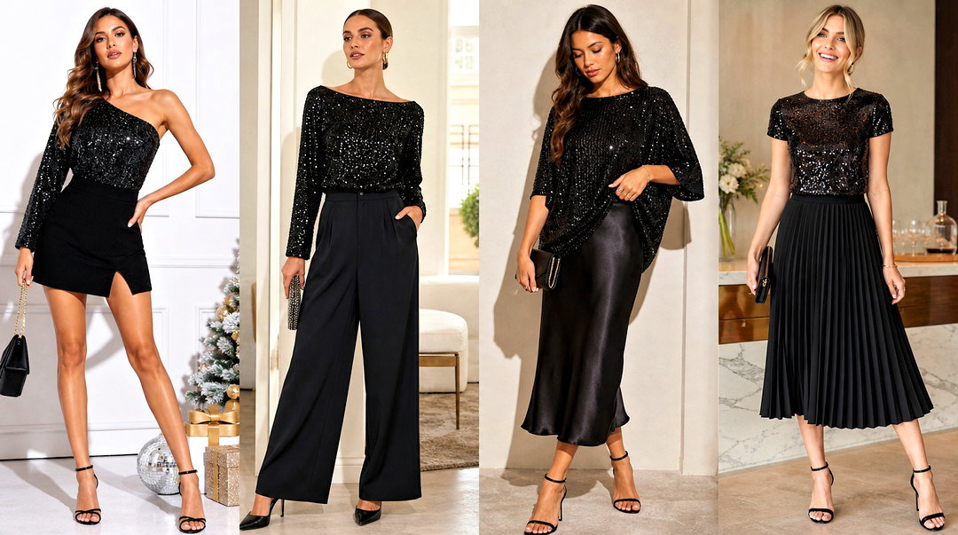 20 Black Sequin Tops for Women to Shine in This Season
