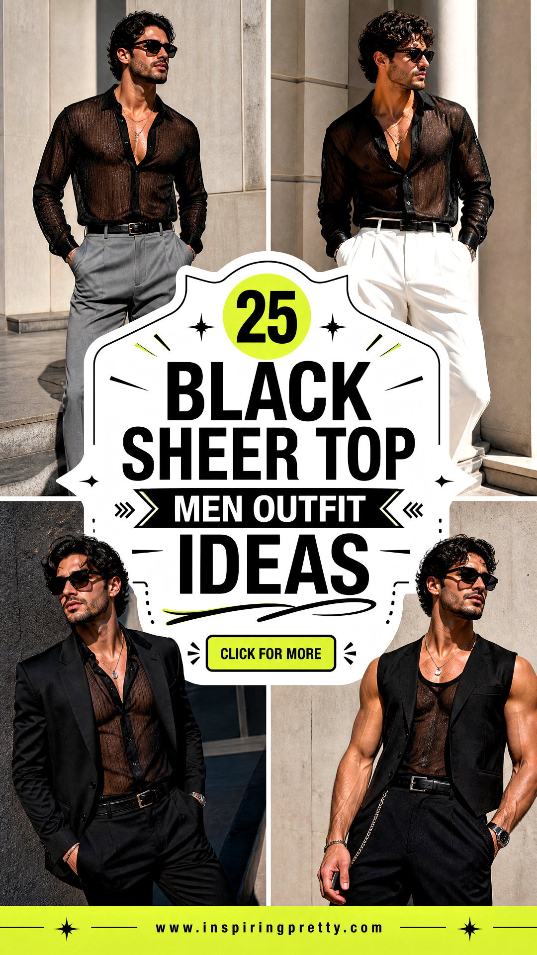 25 Black Sheer Top Men Outfit Ideas for Confident Style - 25 Black Sheer Top Men Outfit Ideas for Confident Style