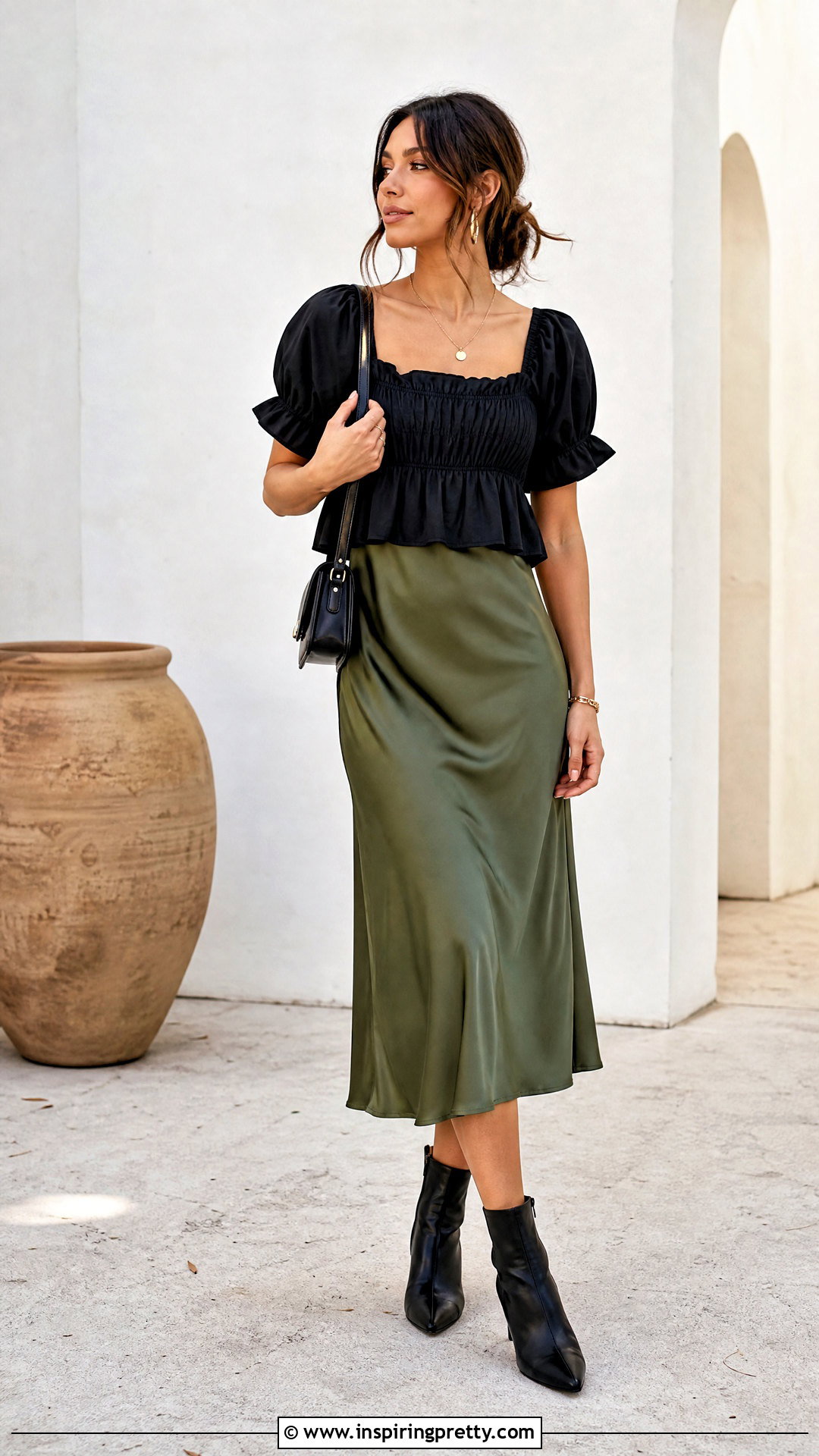 Black Smock Top Over A Slip Dress - 25 Black Smock Top outfit ideas